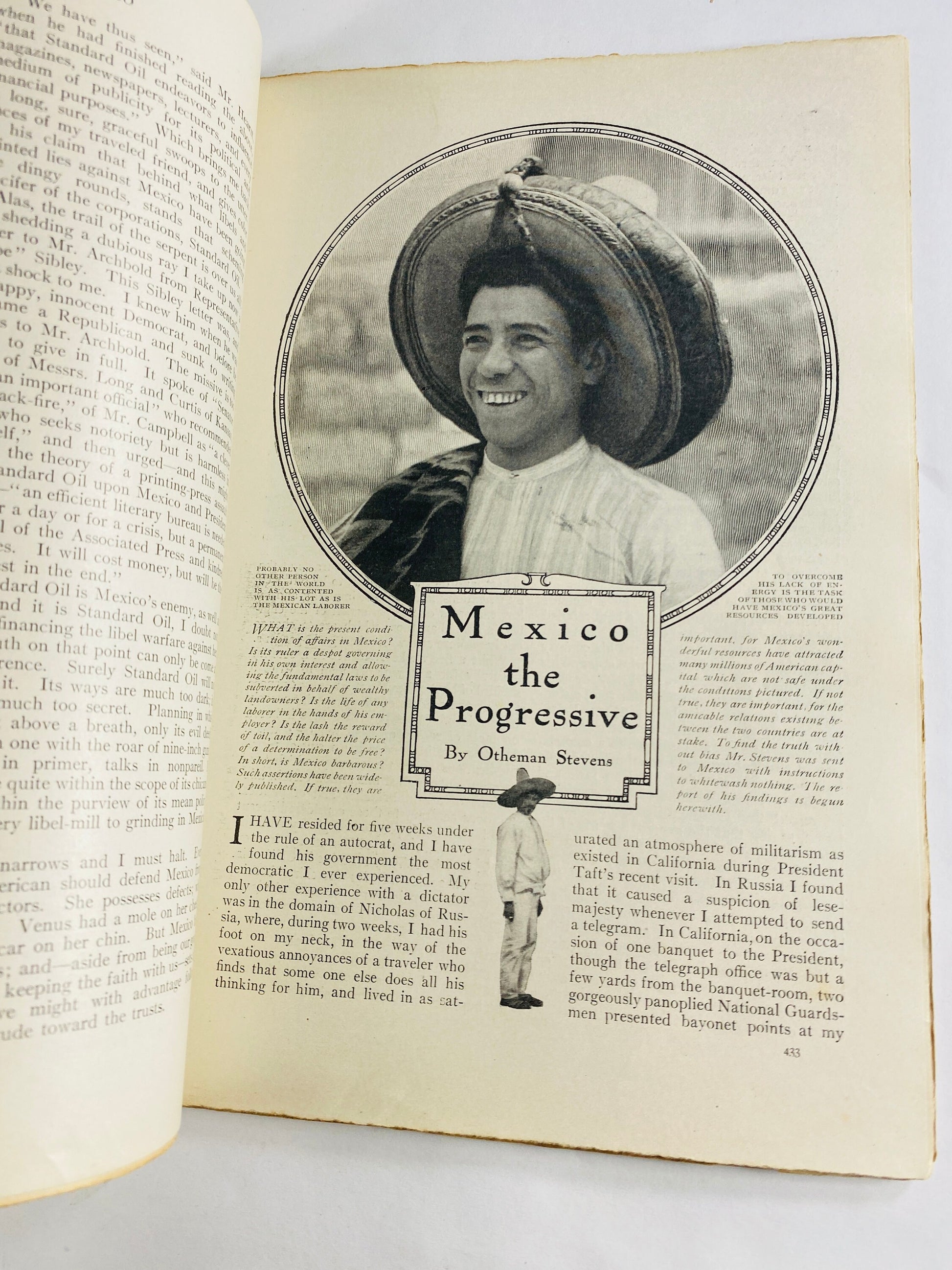 1910 vintage Cosmopolitan Magazine Vol 48 No 4 featuring Story of Charlemagne and Maligners of Mexico