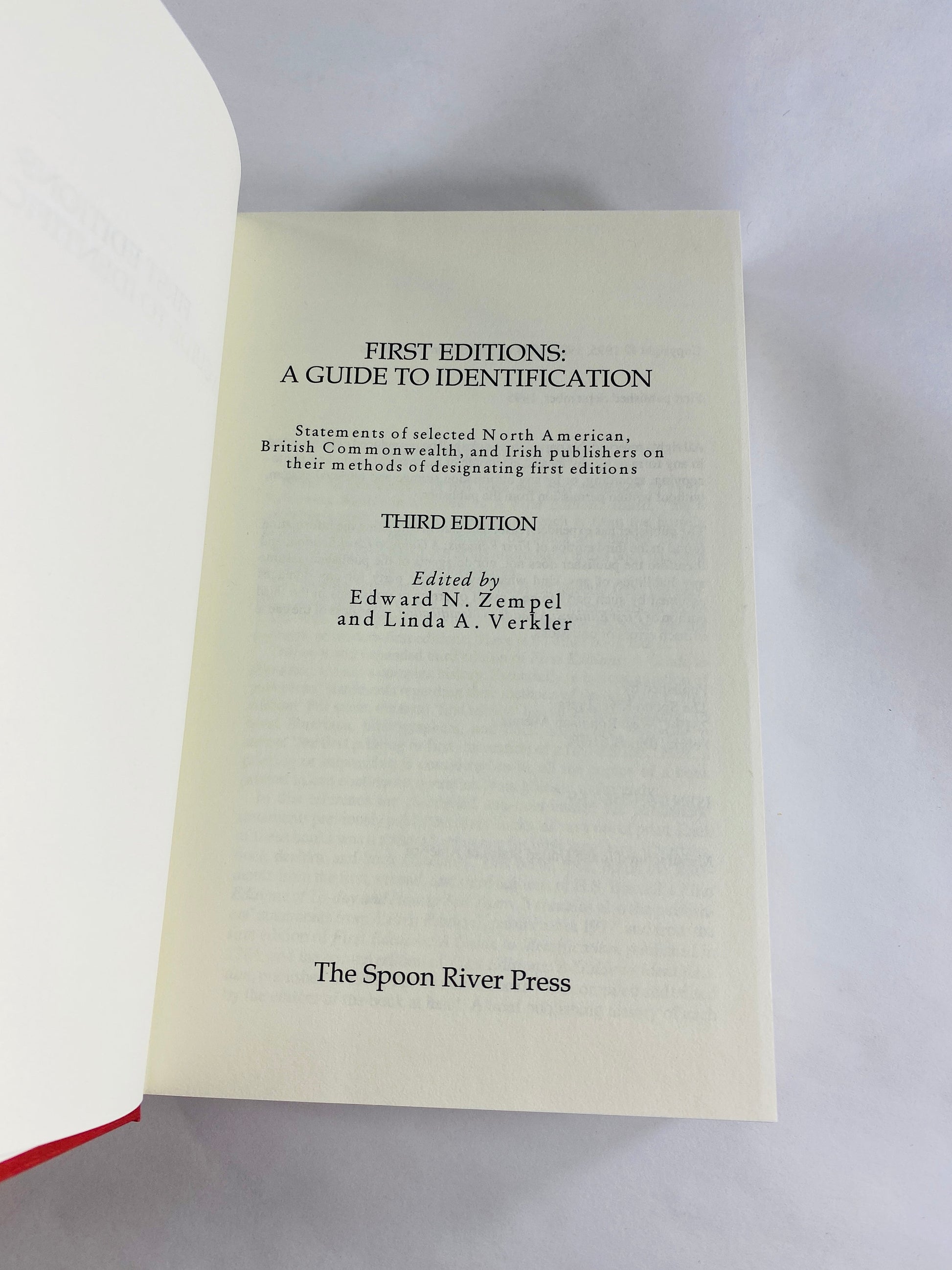 First Editions vintage Guide to Identification book by Zempel Highly sought after reference manual for book collectors and booksellers