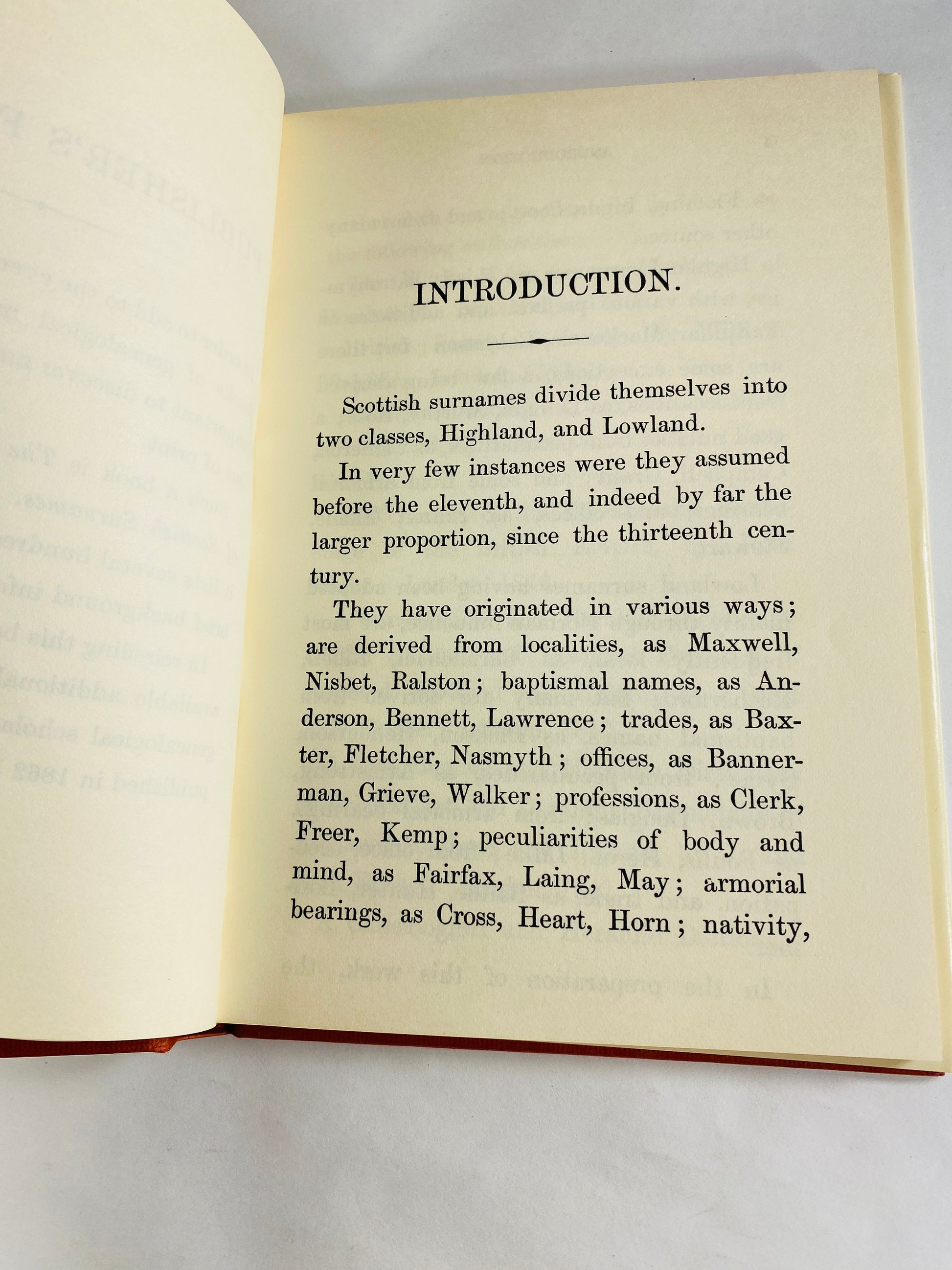 Scottish Surnames Origin and Signification vintage book by Clifford Sims Genealogy gift Father's Day Scotland home decor family lineage