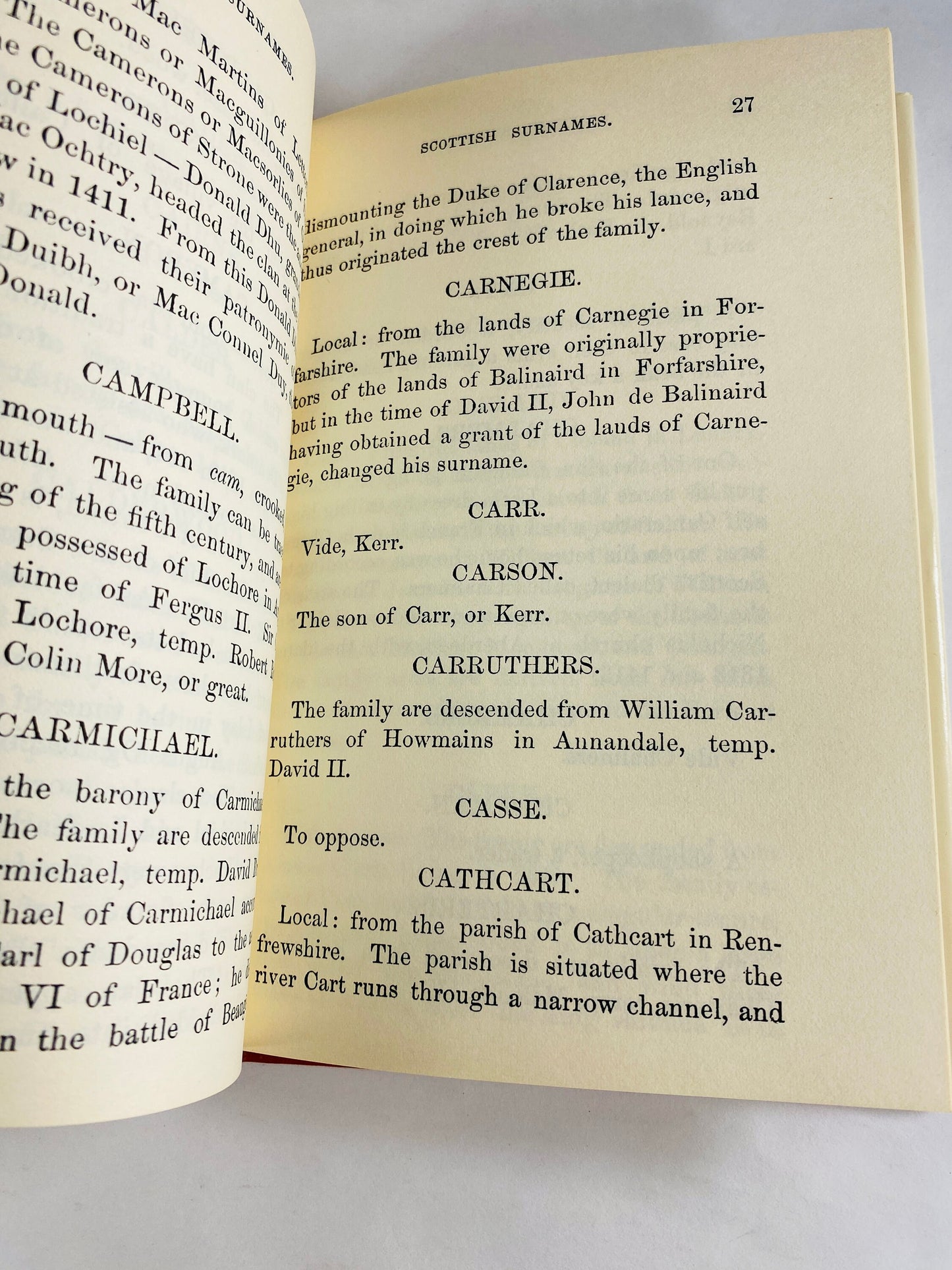 Scottish Surnames Origin and Signification vintage book by Clifford Sims Genealogy gift Father's Day Scotland home decor family lineage