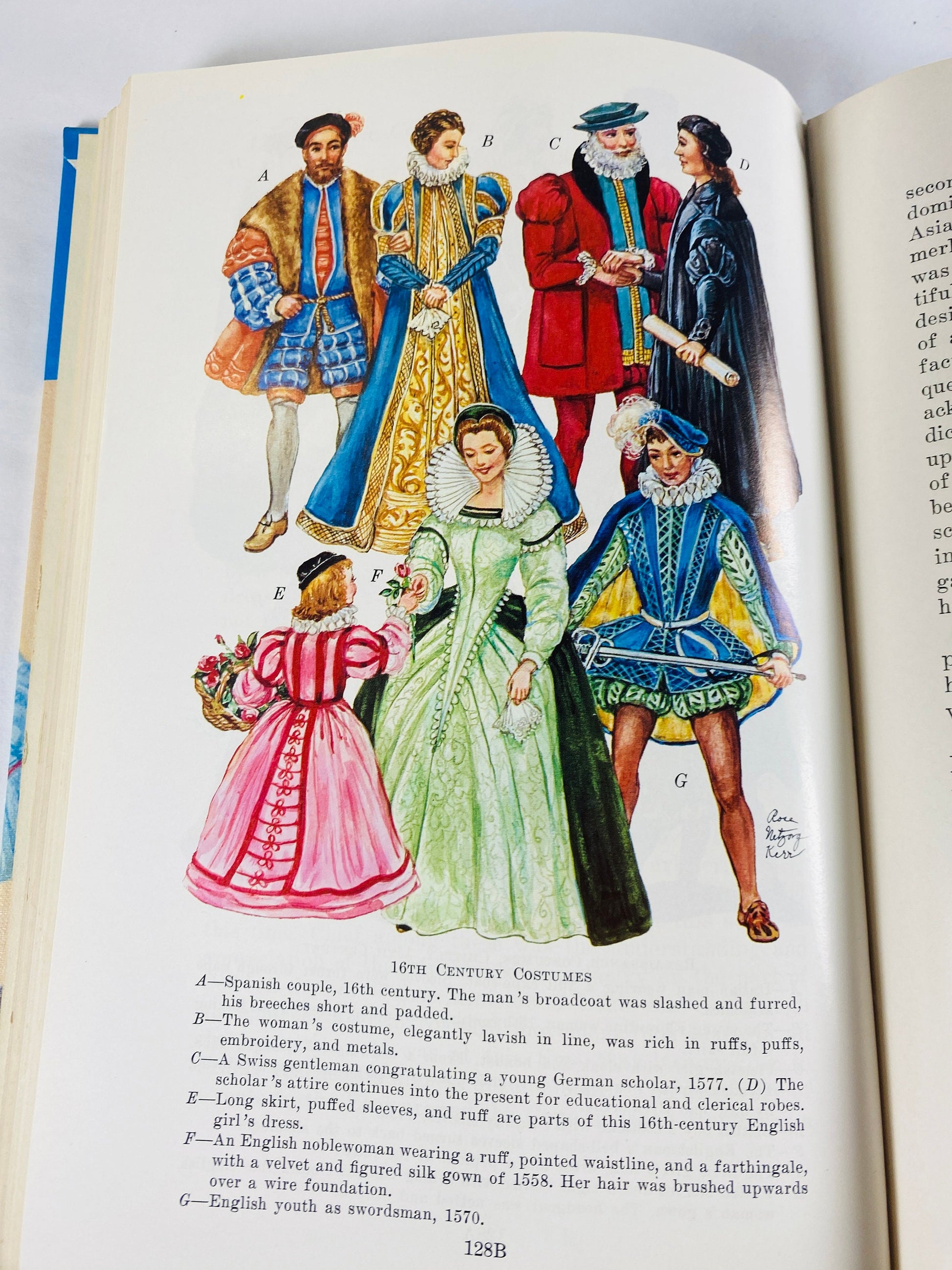 Historic Costume vintage design book by Lester & Kerr circa 1967 Fashion and style from remote times to 1960s Gothic Renaissance Elizabethan