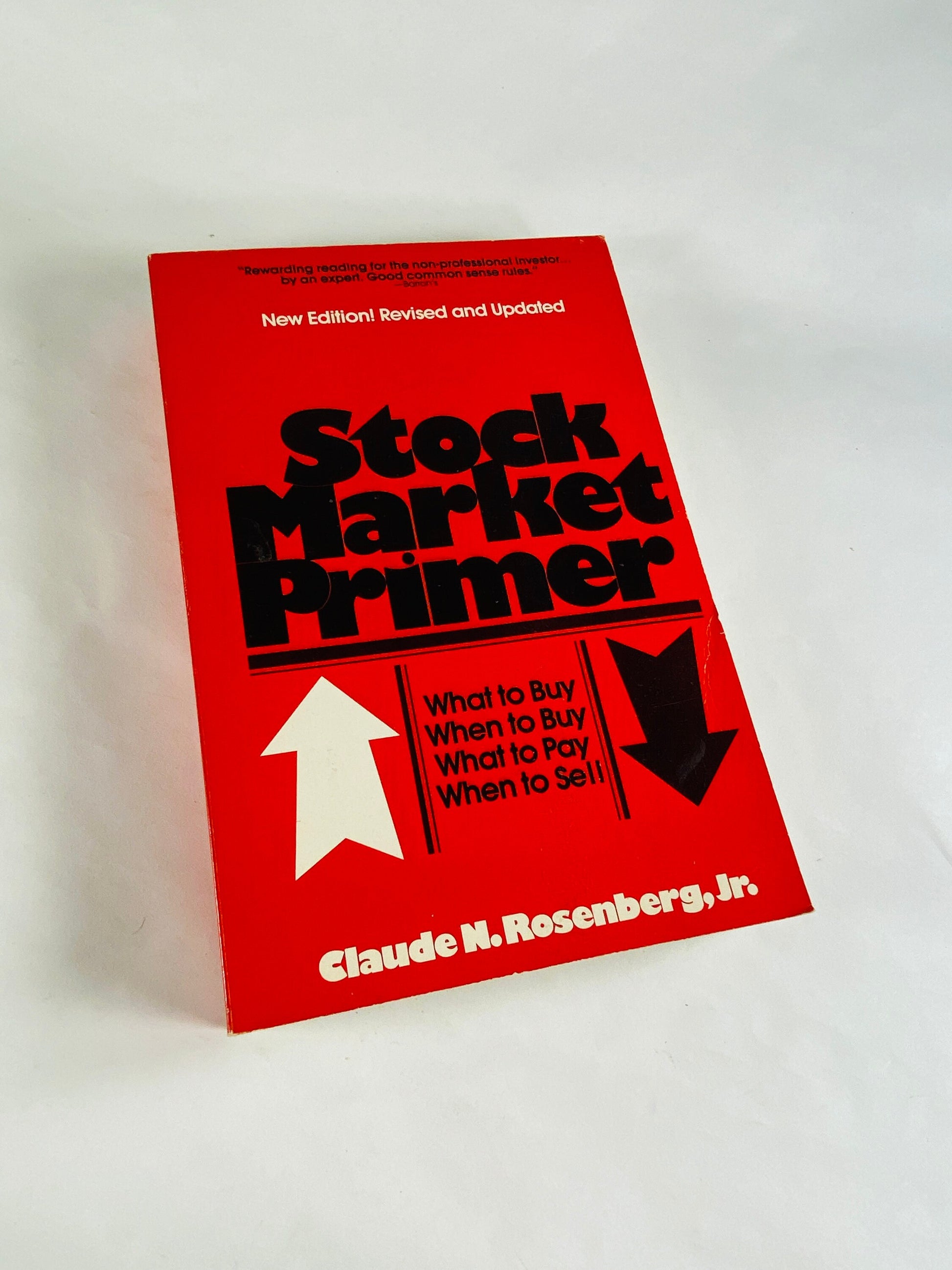 Stock Market Primer vintage paperback book by Claude Rosenberg circa 1982 Wall Street mutual fund investor analysis gift