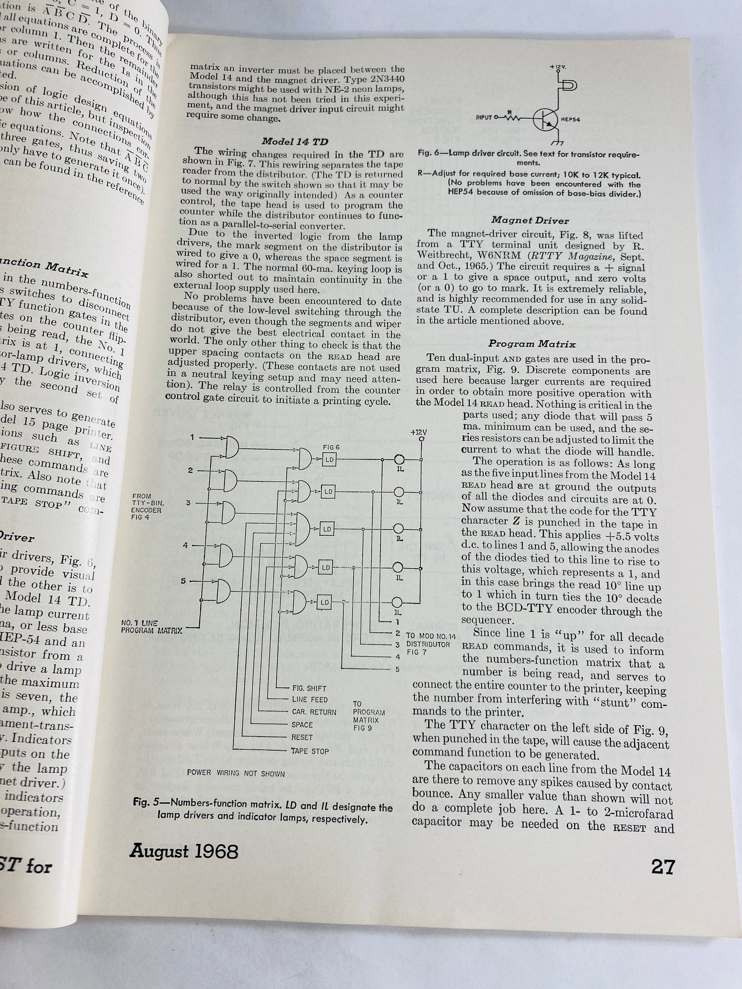 1968 AARL Radio vintage magazine Operator's Guide Amateur license. Electronic engineer gift communications featuring Jean DeMaw on cover