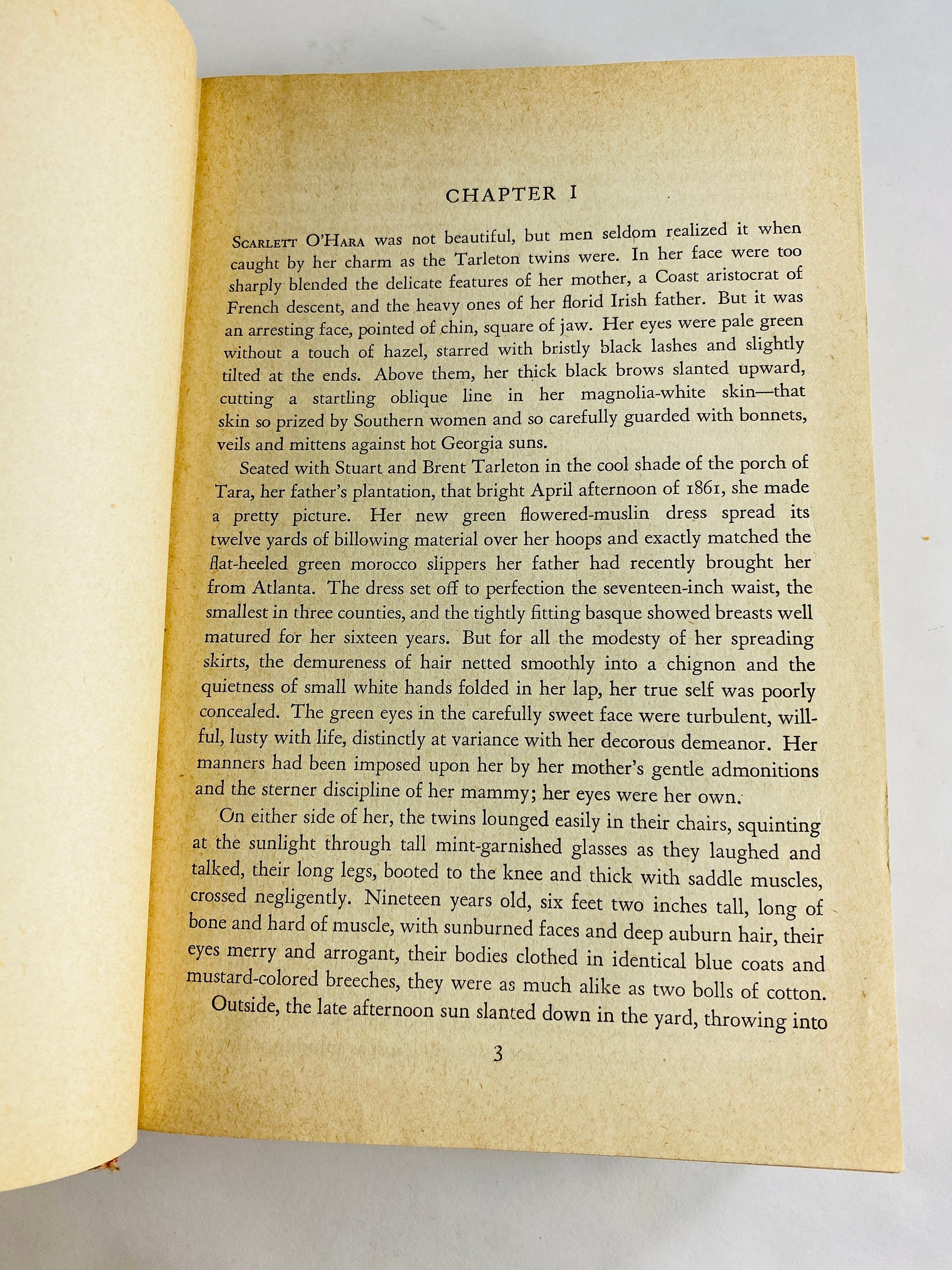 1951 Gone with the Wind by Margaret Mitchell vintage book EARLY PRINTING. Epic historical romance Scarlett O'hara. Red home decor