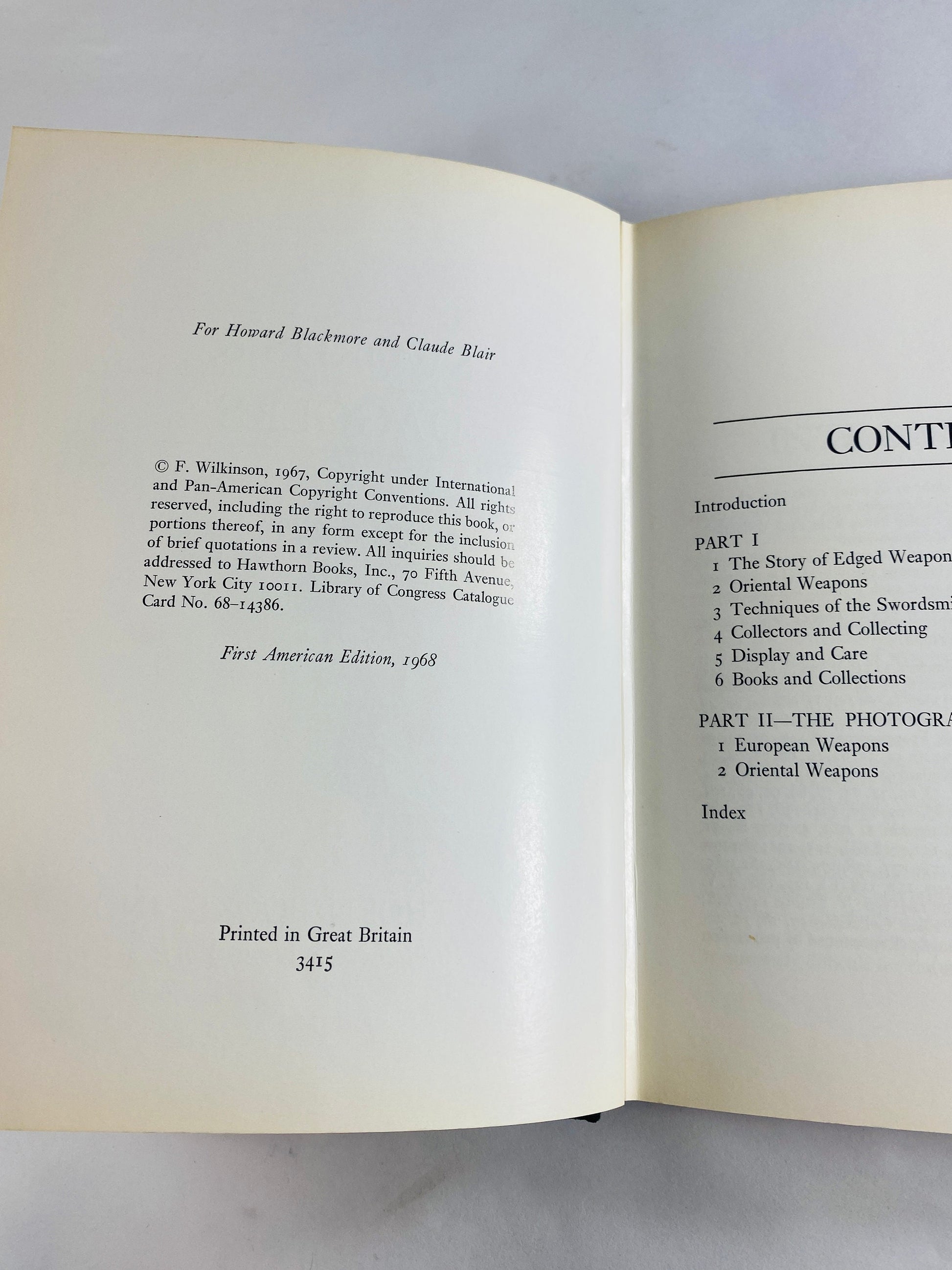 Swords & Daggers FIRST EDITION vintage book by Frederick Wilkinson circa 1968 collector and enthusiast gift Boyfriend Birthday