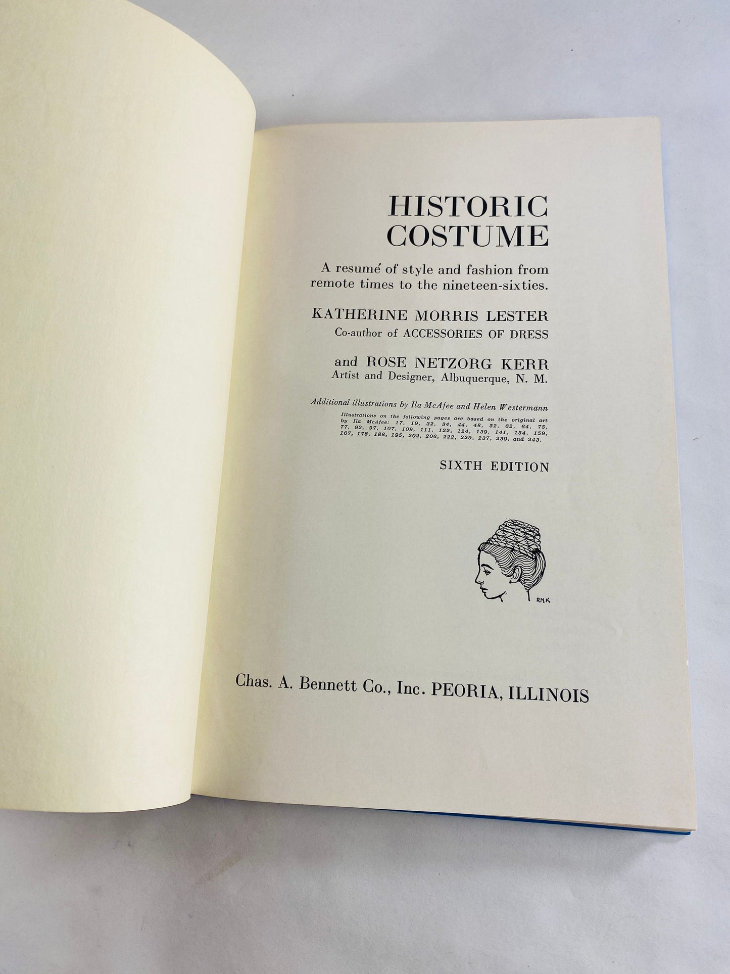 Historic Costume vintage design book by Lester & Kerr circa 1967 Fashion and style from remote times to 1960s Gothic Renaissance Elizabethan