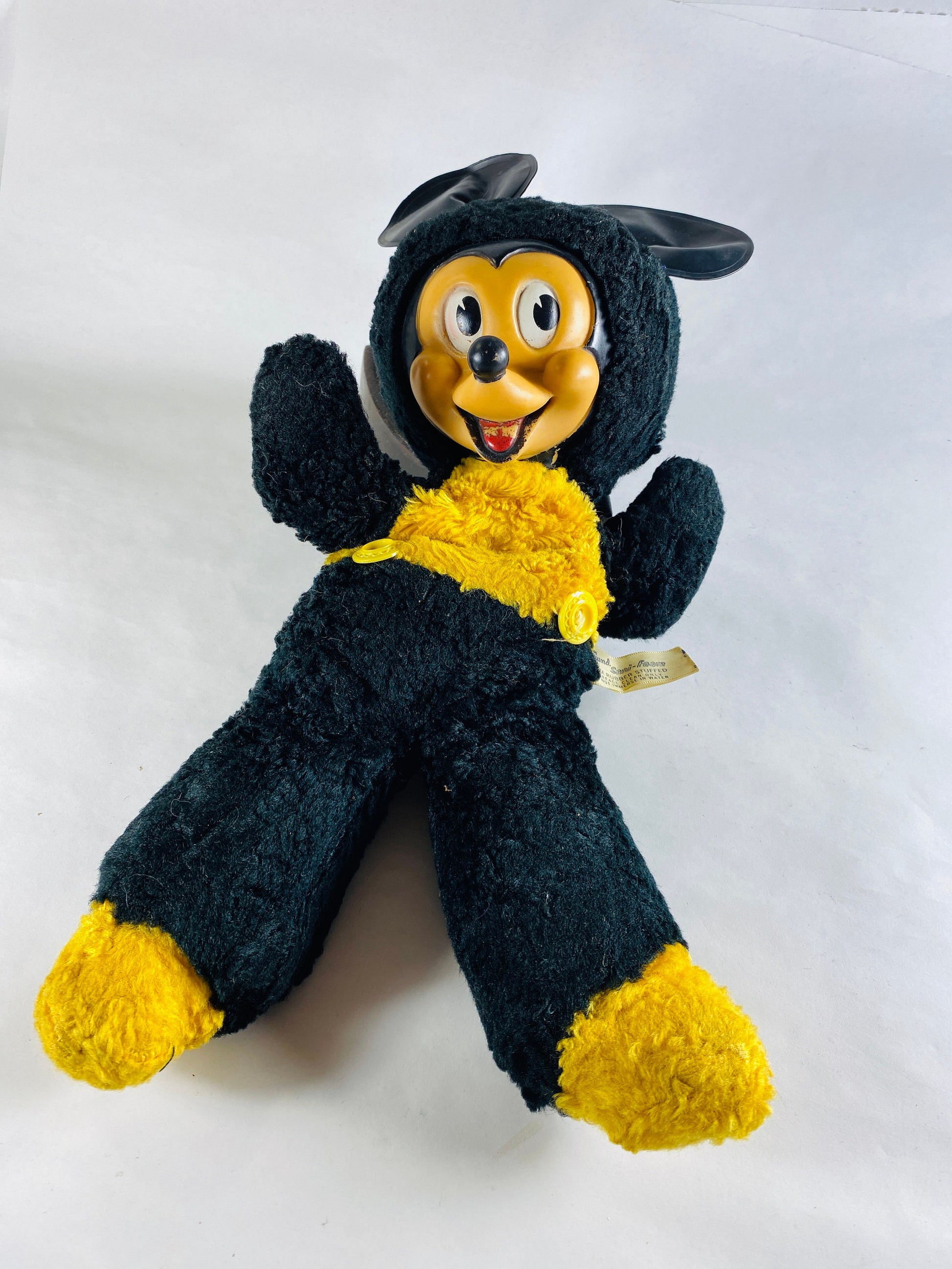 Original Mickey Mouse vintage Disney collectible circa 1950 Gund Sani-Foam Rubber Face plush doll J Swedlin New York gift