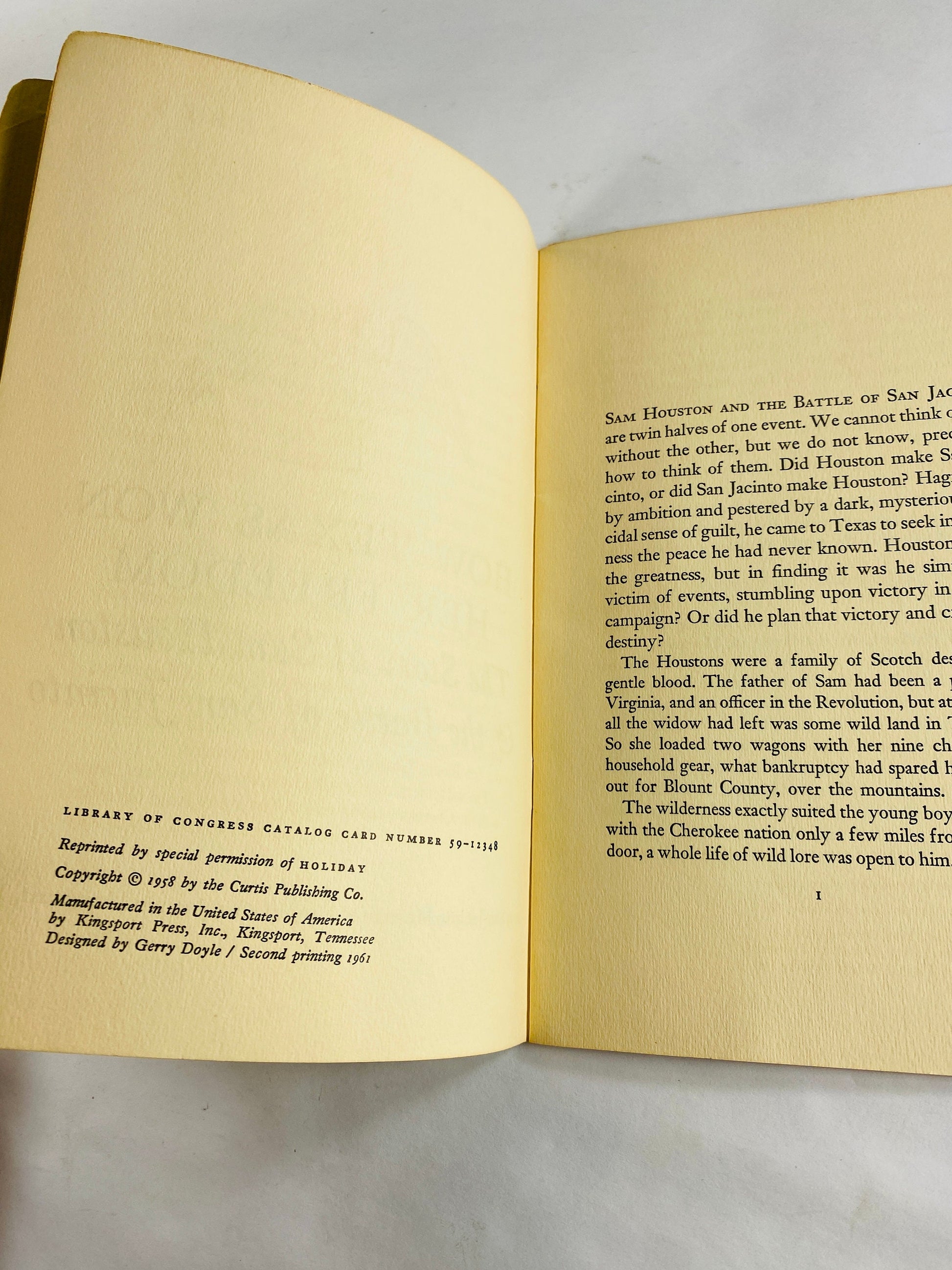 Sam Houston & the Battle of San Jacinto booklet by Robert Penn Warren vintage EARLY PRINTING circa 1961 and battleground map