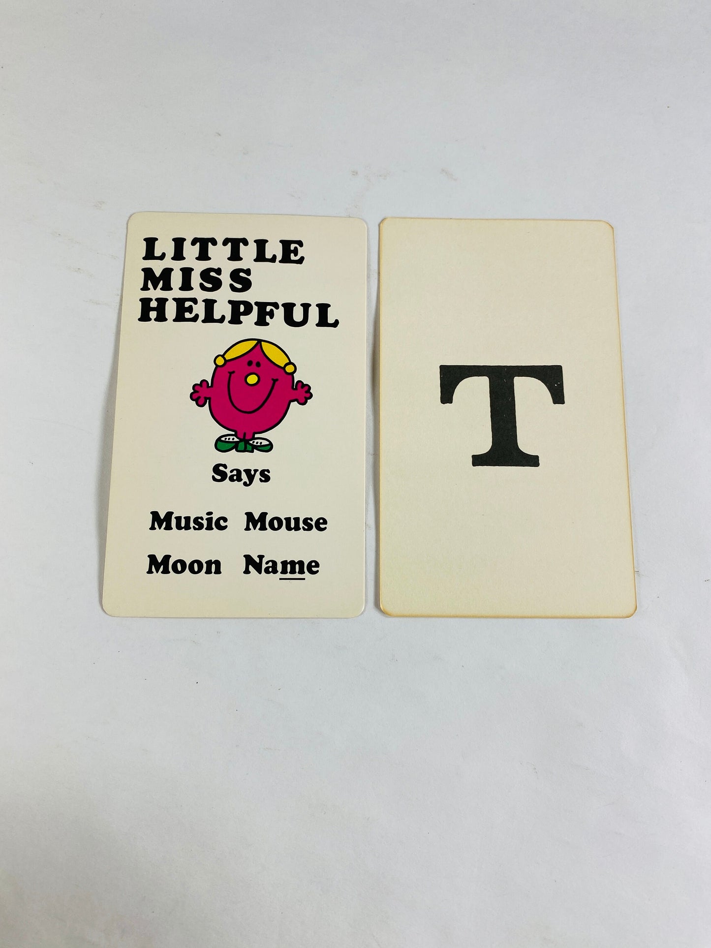 Mr Men vintage phonics Flash cards Miss Sky circa 1984 Little Miss Roger Hargreaves vowels consonants and double consanants