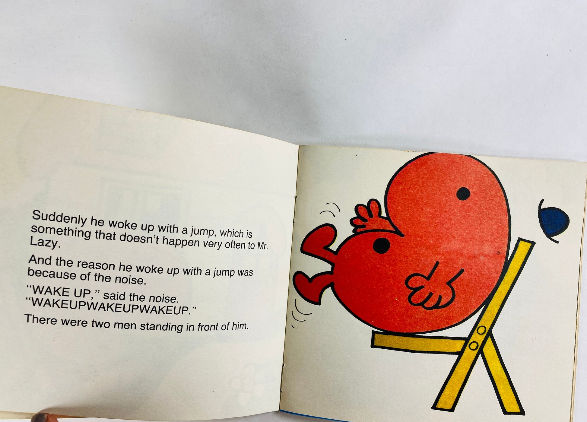 Mr. Lazy Mr Men vintage paperback book by Roger Hargreaves circa 1980 Children's books.