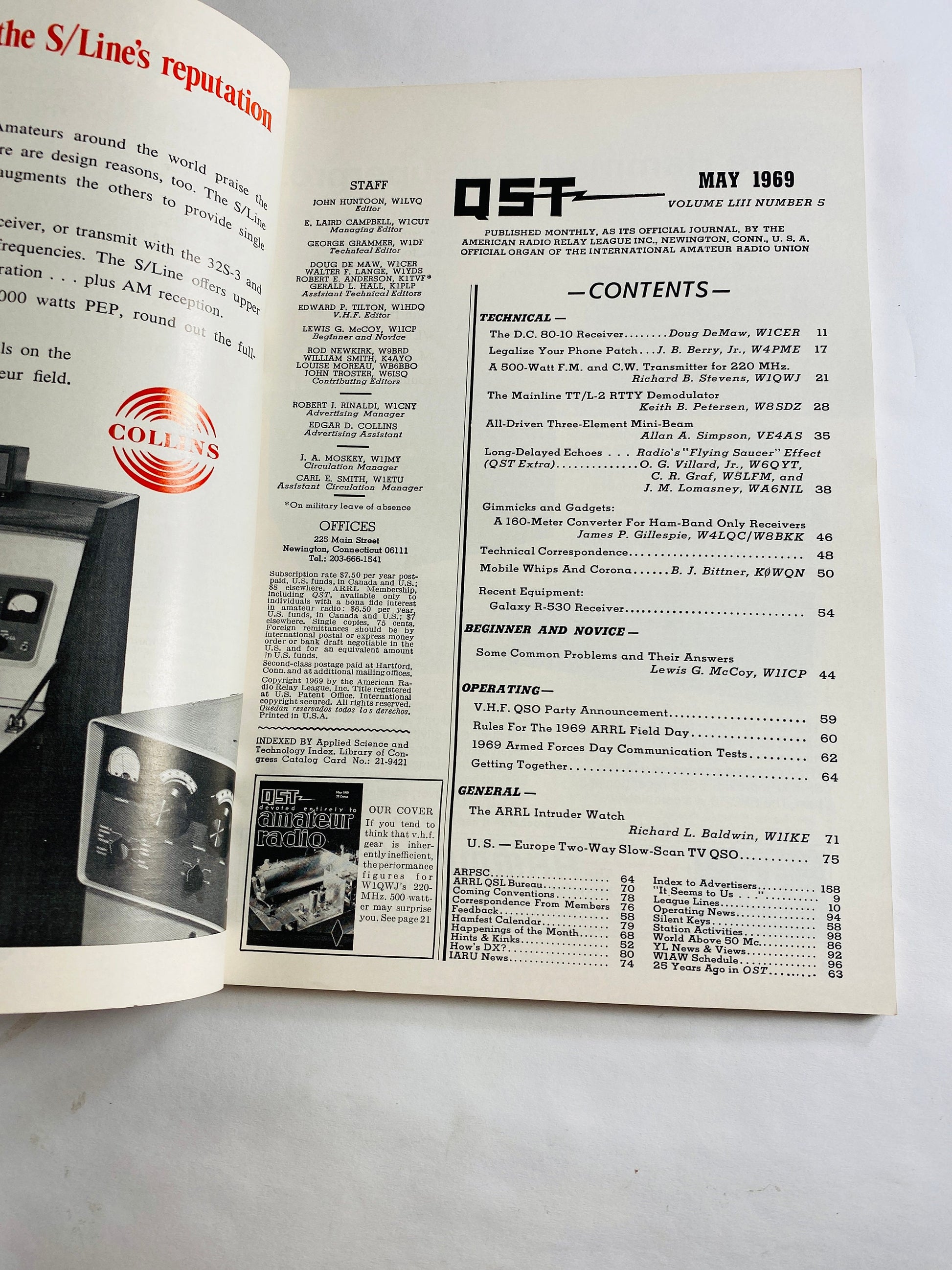 1966-1969 QST AARL Radio vintage magazine Operator's Guide Amateur license. Electronic engineer gift communications