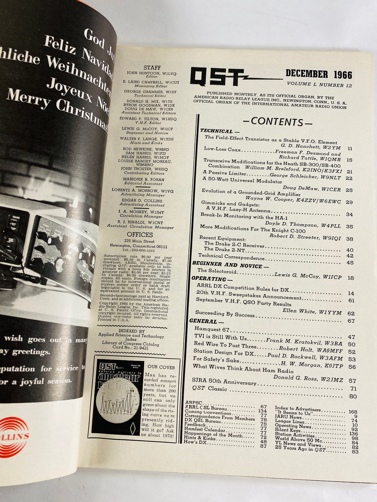 1966-1969 QST AARL Radio vintage magazine Operator's Guide Amateur license. Electronic engineer gift communications