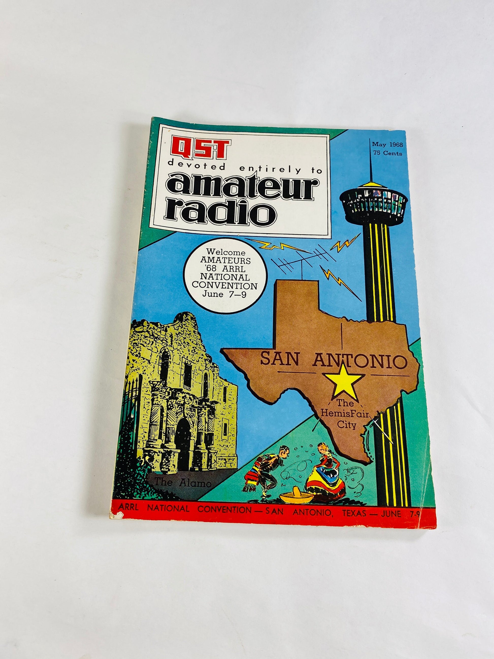 1968 QST AARL Radio vintage magazine San Antonio Convention Operator's Guide Amateur license. Electronic engineer gift communications