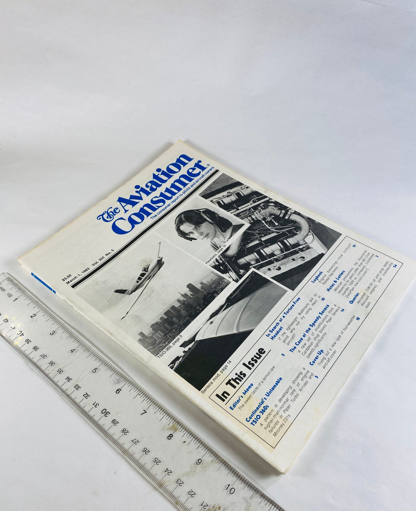 Aviation Consumer vintage magazine lot 1981 1983 FAA standards, turbo, lead fouling, locking fuel caps cockpit, Continental O-470