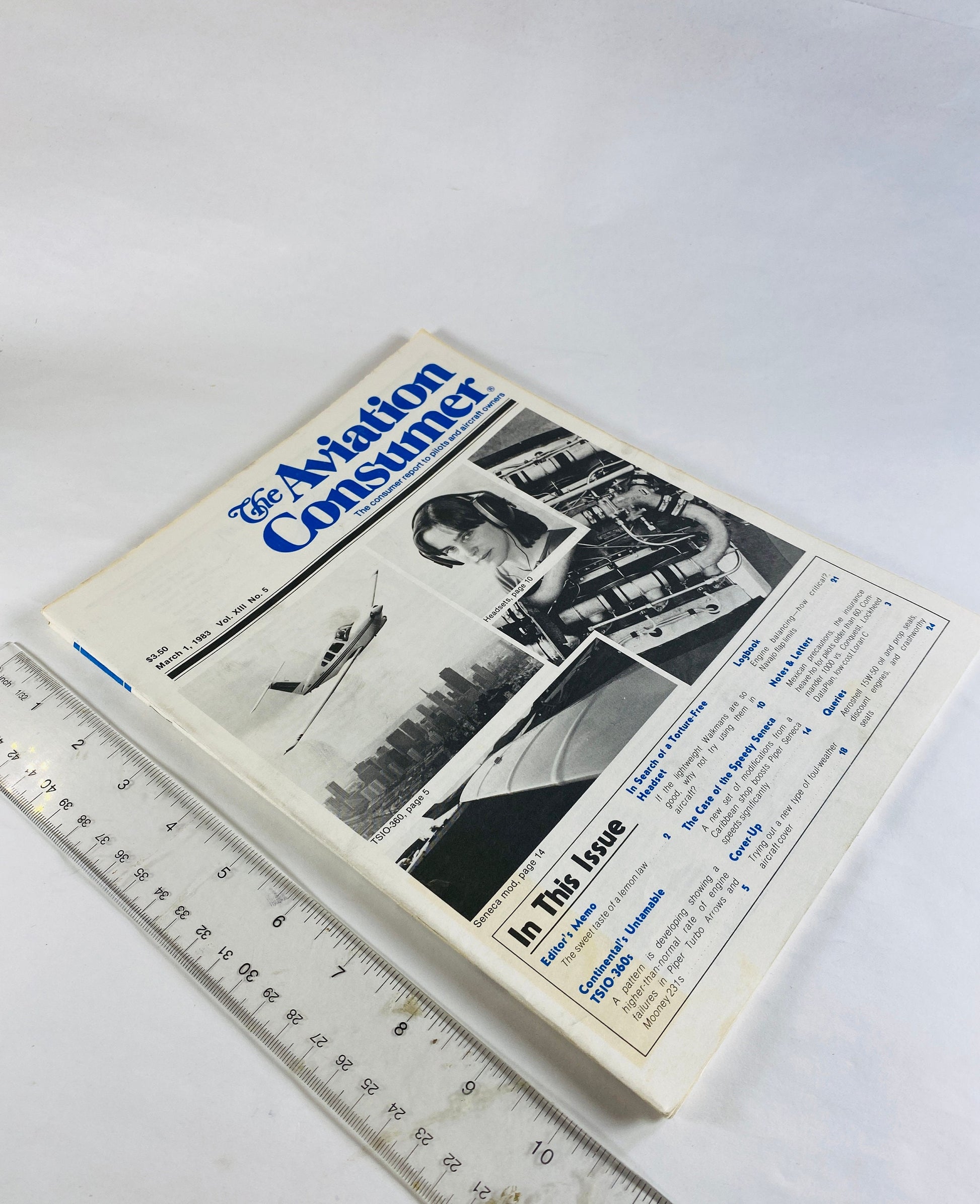 Aviation Consumer vintage magazine lot 1981 1983 FAA standards, turbo, lead fouling, locking fuel caps cockpit, Continental O-470