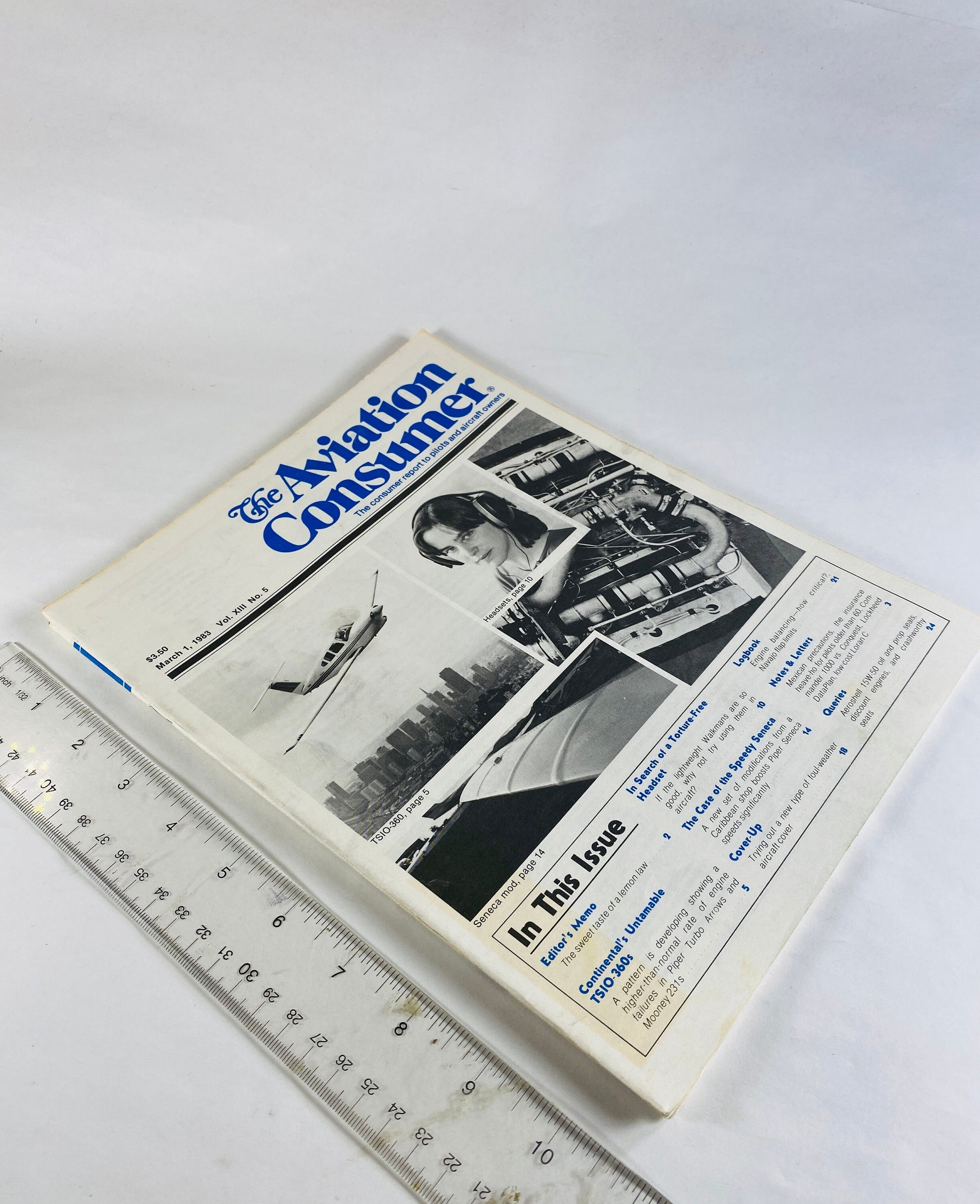 Aviation Consumer vintage magazine 1981 1983 FAA standards, turbo, lead fouling, locking fuel caps cockpit, Continental O-470
