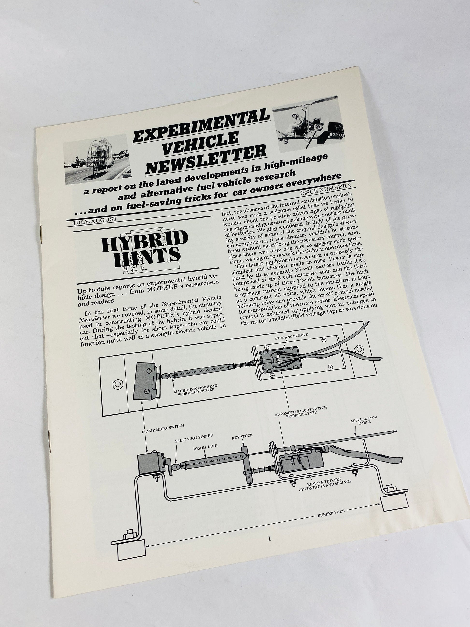 1981 Experimental Vehicle vintage newsletter by Mother Earth News Hyrid Hints, alternative fuels,