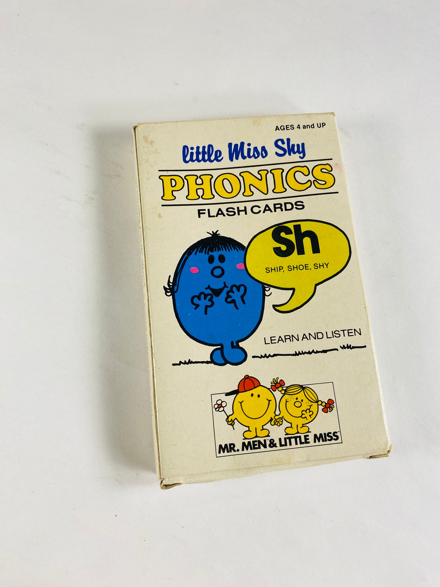 Mr Men vintage phonics Flash cards Miss Sky circa 1984 Little Miss Roger Hargreaves vowels consonants and double consanants