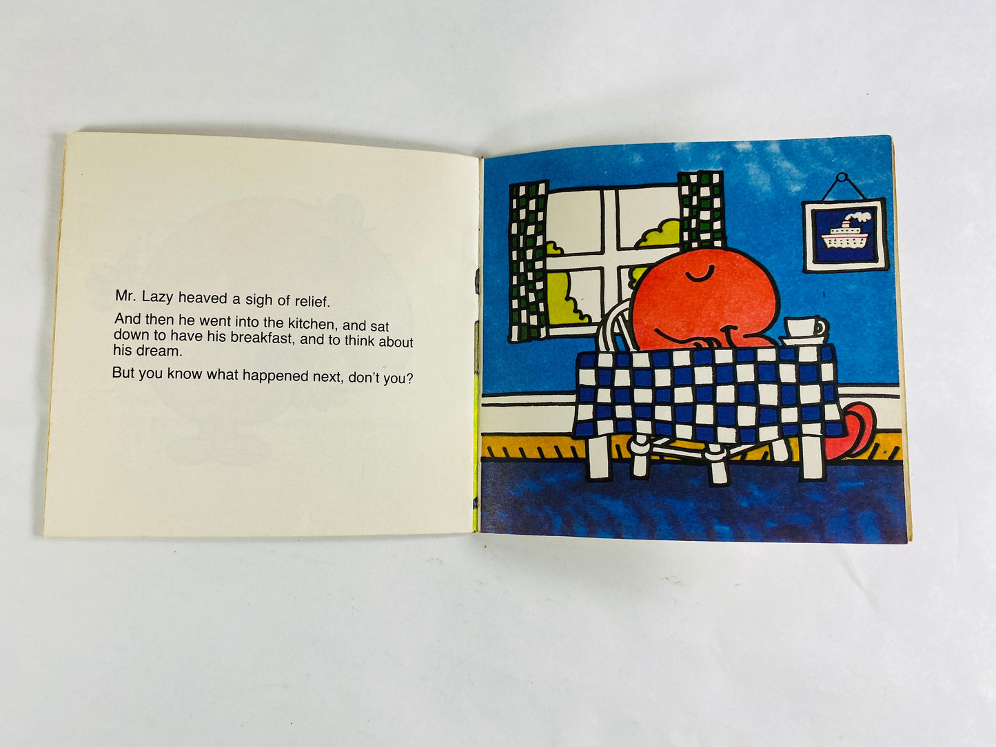 Mr. Lazy Mr Men vintage paperback book by Roger Hargreaves circa 1980 Children's books.