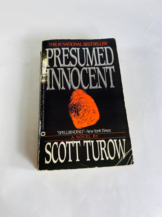 Presumed Innocent vintage paperback book by Scott Turow circa 1987 legal thriller about betrayal, obsession and murder