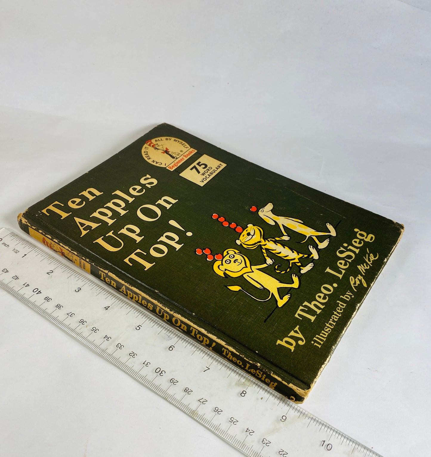 Ten Apples Up on Top vintage Dr Seuss book circa 1961 by Theodor Geisel collectible children's book early beginning reader BCE