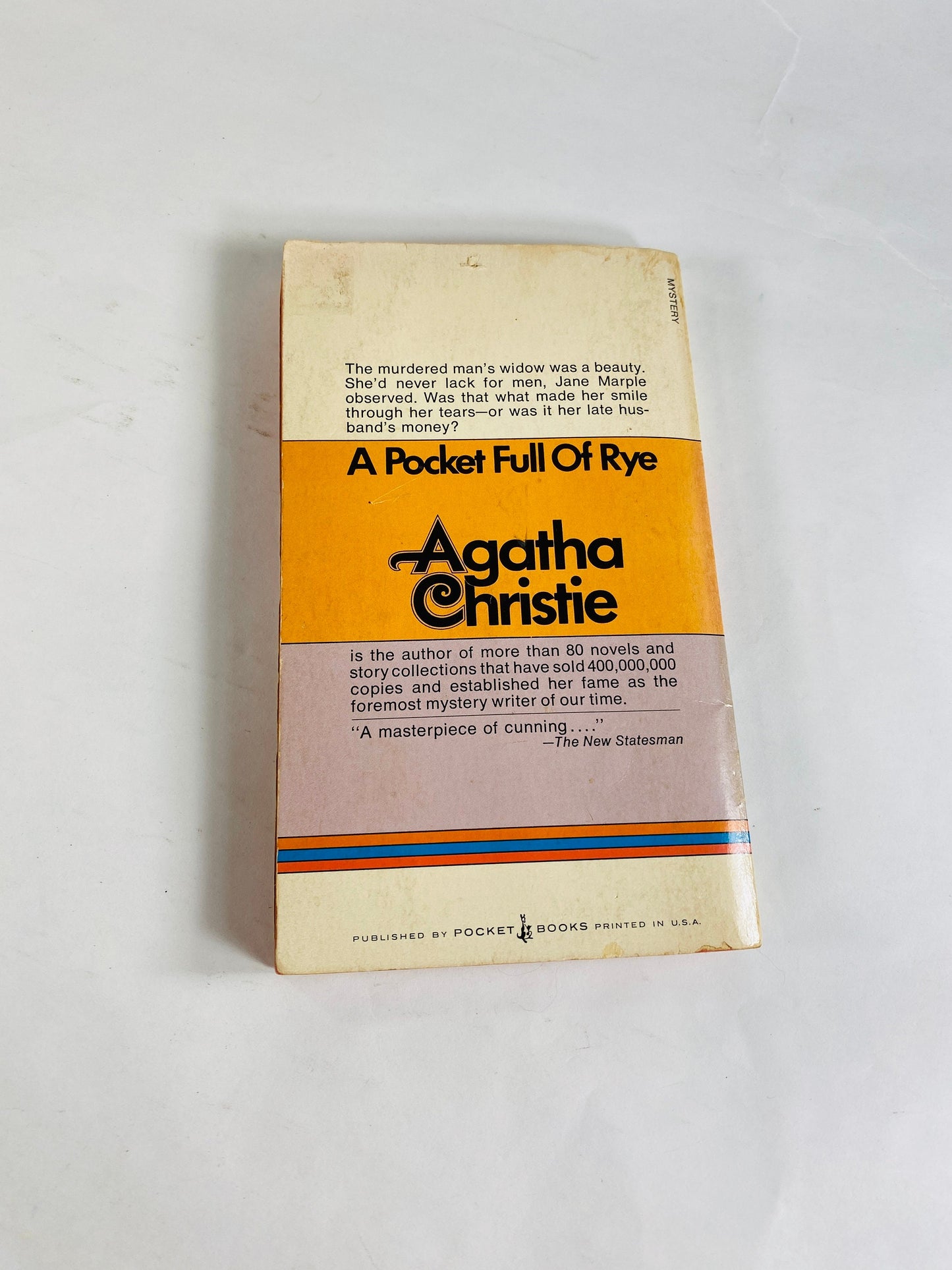 1974 Agatha Christie vintage EARLY paperback book Pocket Full of Rye
