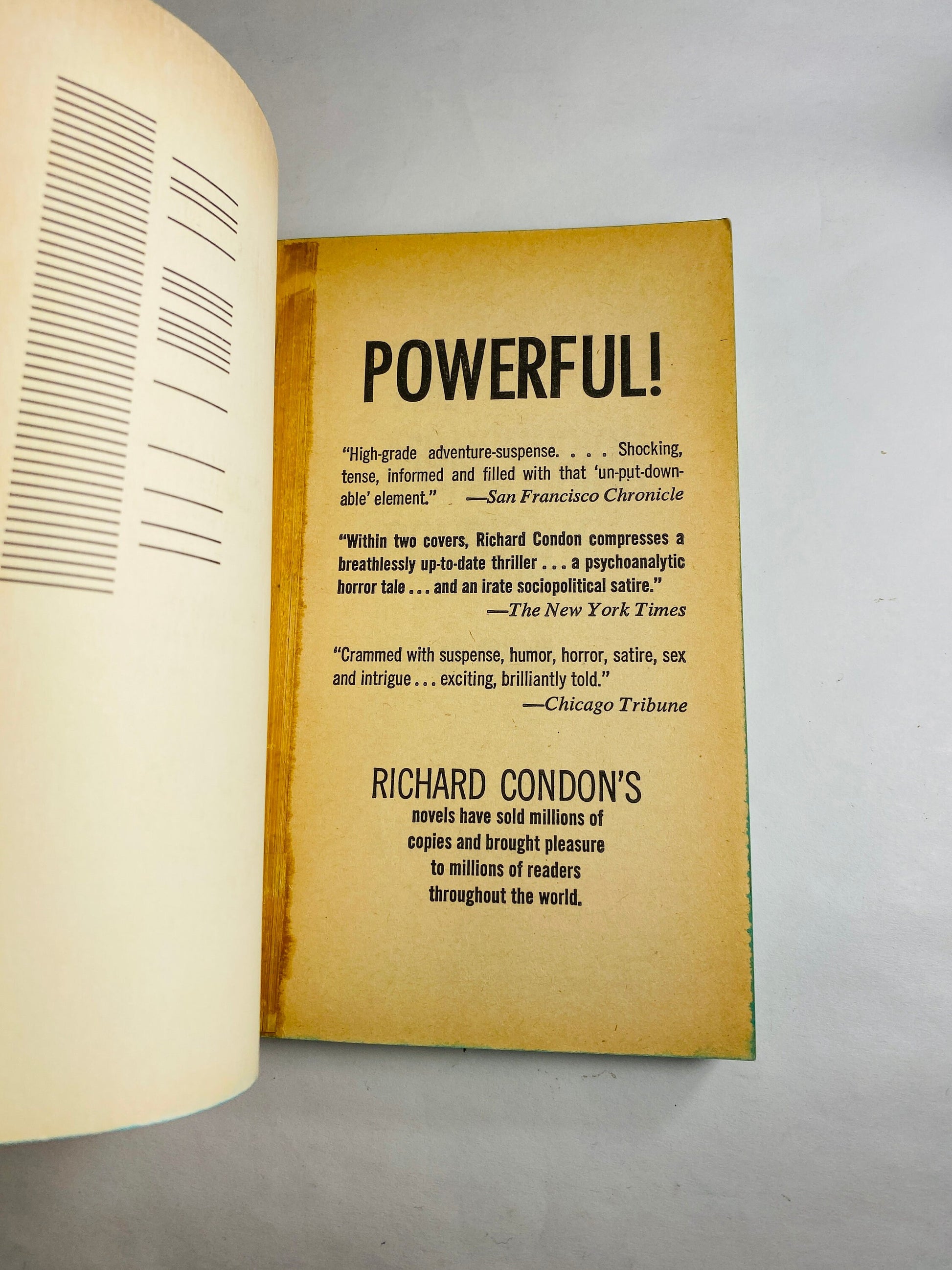 Manchurian Candidate vintage paperback book by Richard Condon circa 1974 Political thriller about becoming a Communist assassin