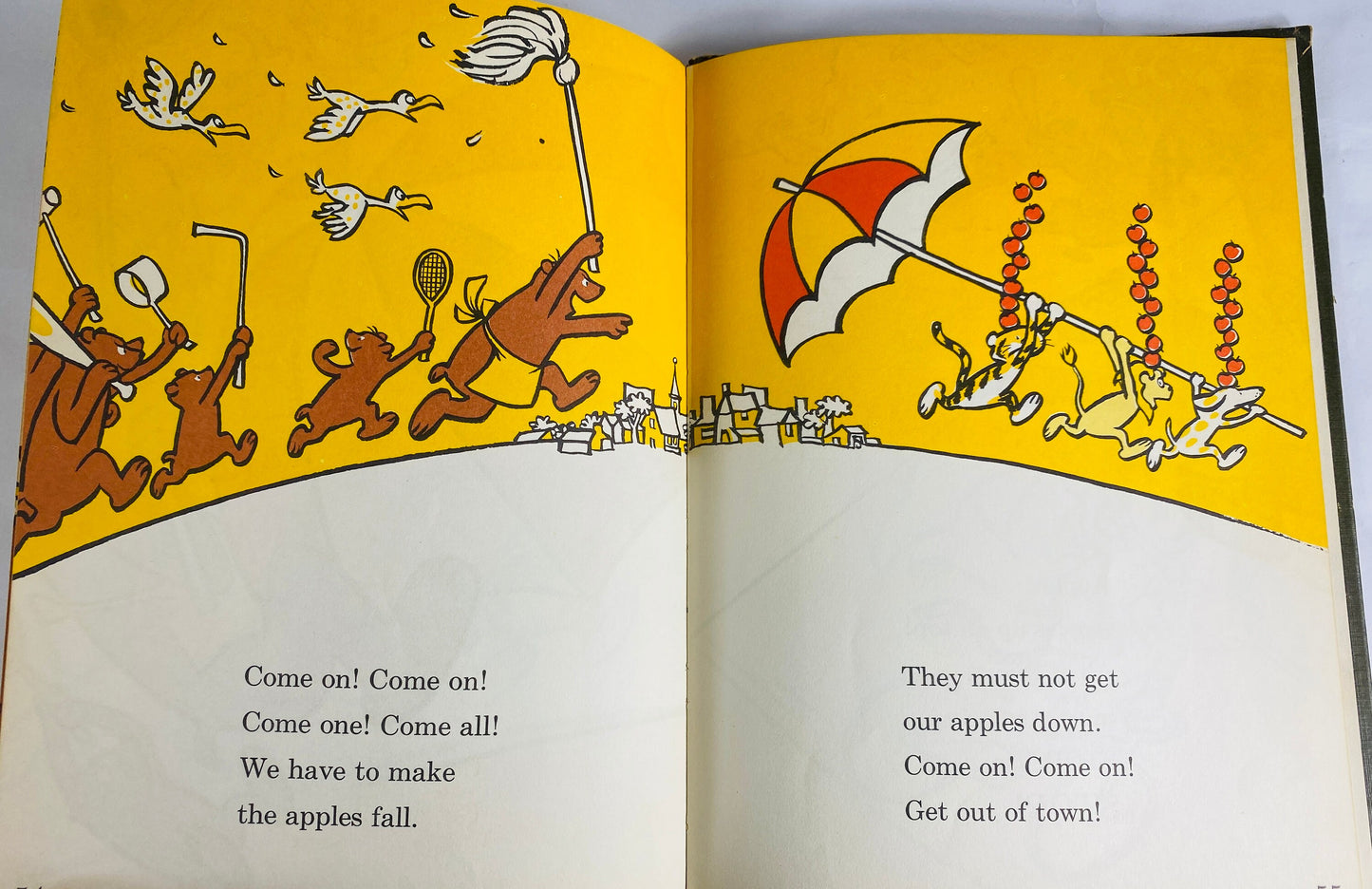 Ten Apples Up on Top vintage Dr Seuss book circa 1961 by Theodor Geisel collectible children's book early beginning reader BCE