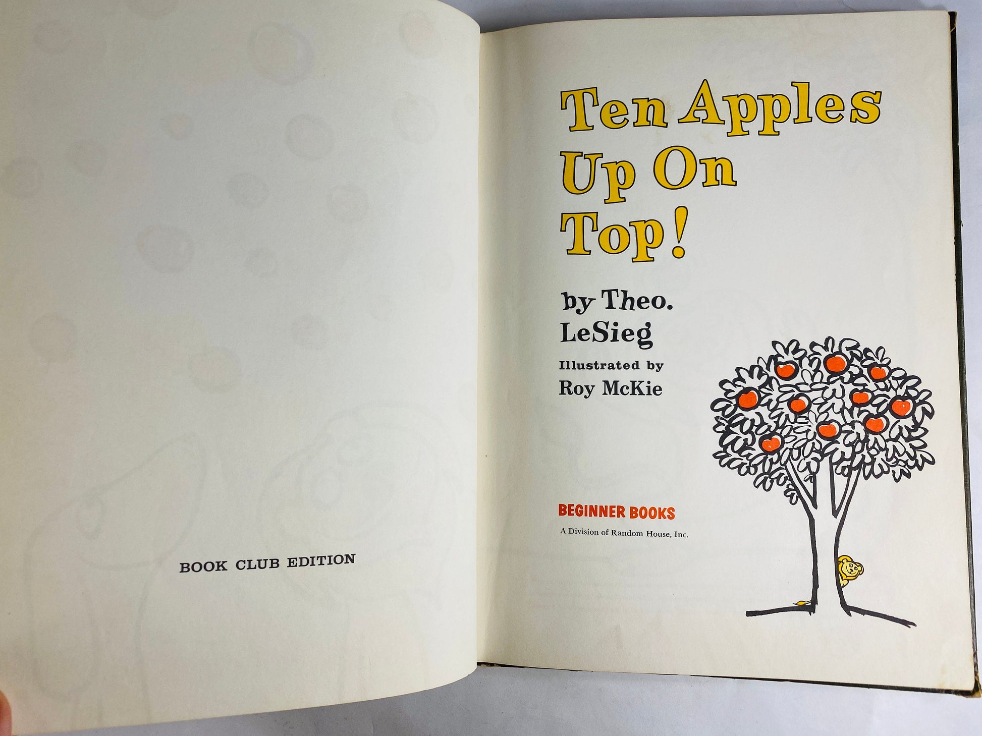 Ten Apples Up on Top vintage Dr Seuss book circa 1961 by Theodor Geisel collectible children's book early beginning reader BCE