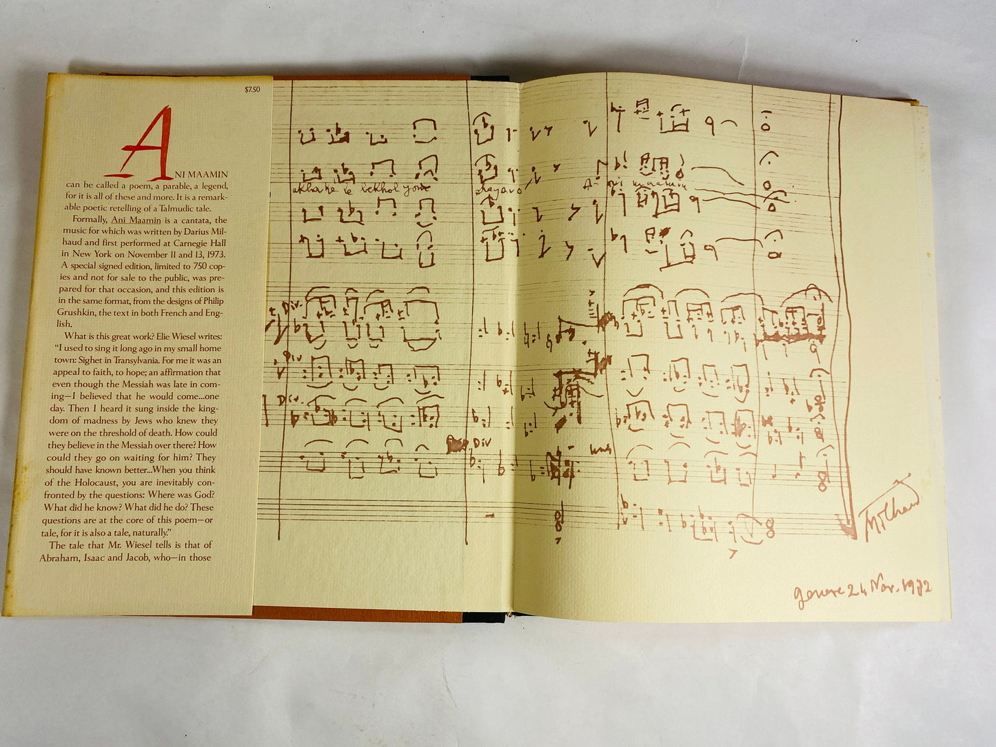 Elie Wiesel Ani Maamin First Edition vintage book Holocaust survivor Lost and Found Again circa 1973 Nobel Peace Prize Israel