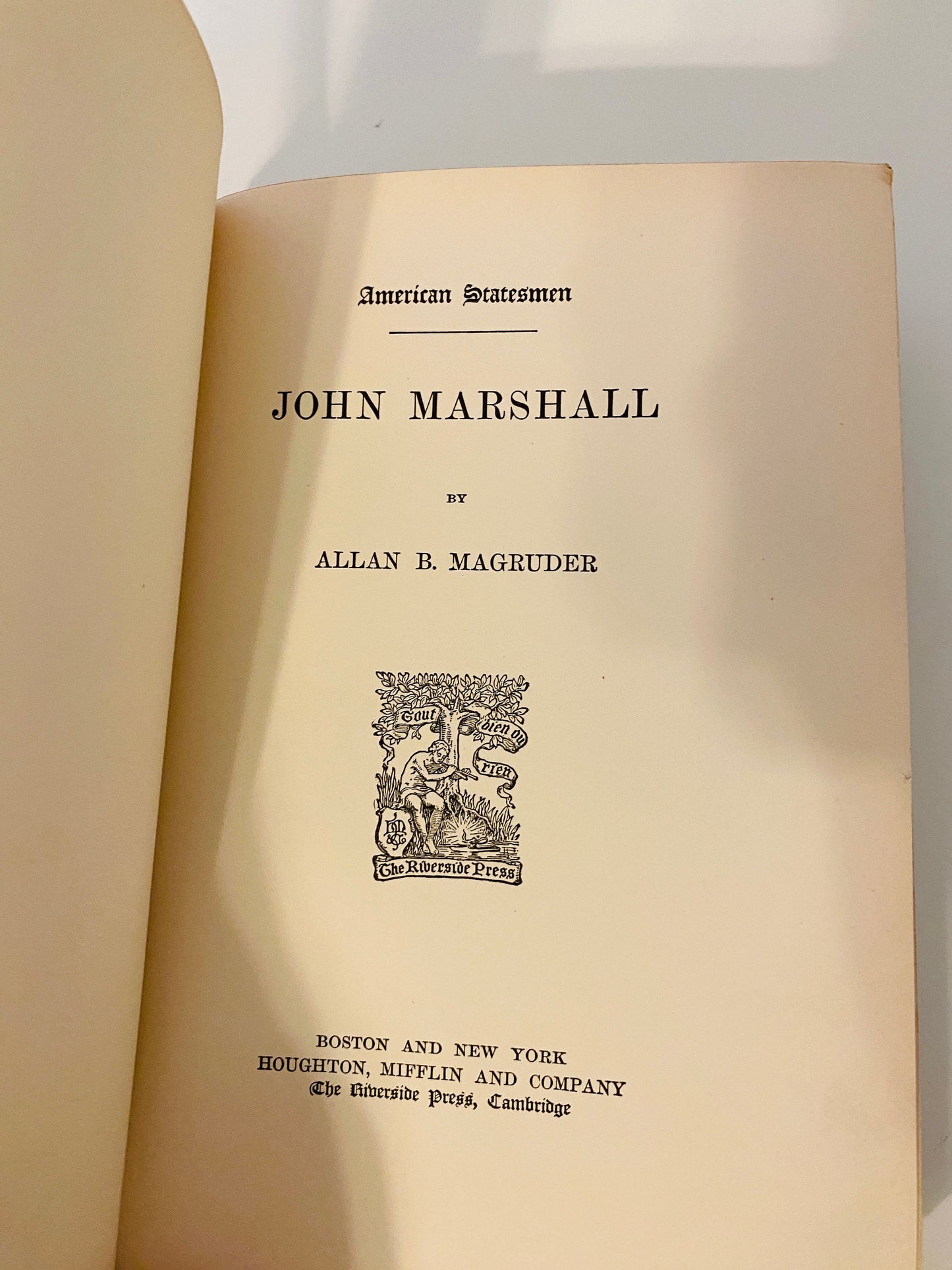 John Marshall ANTIQUE biography, speeches and correspondence by Allan Margruder circa 1898 Vintage book gift Chief Justice Supreme Court