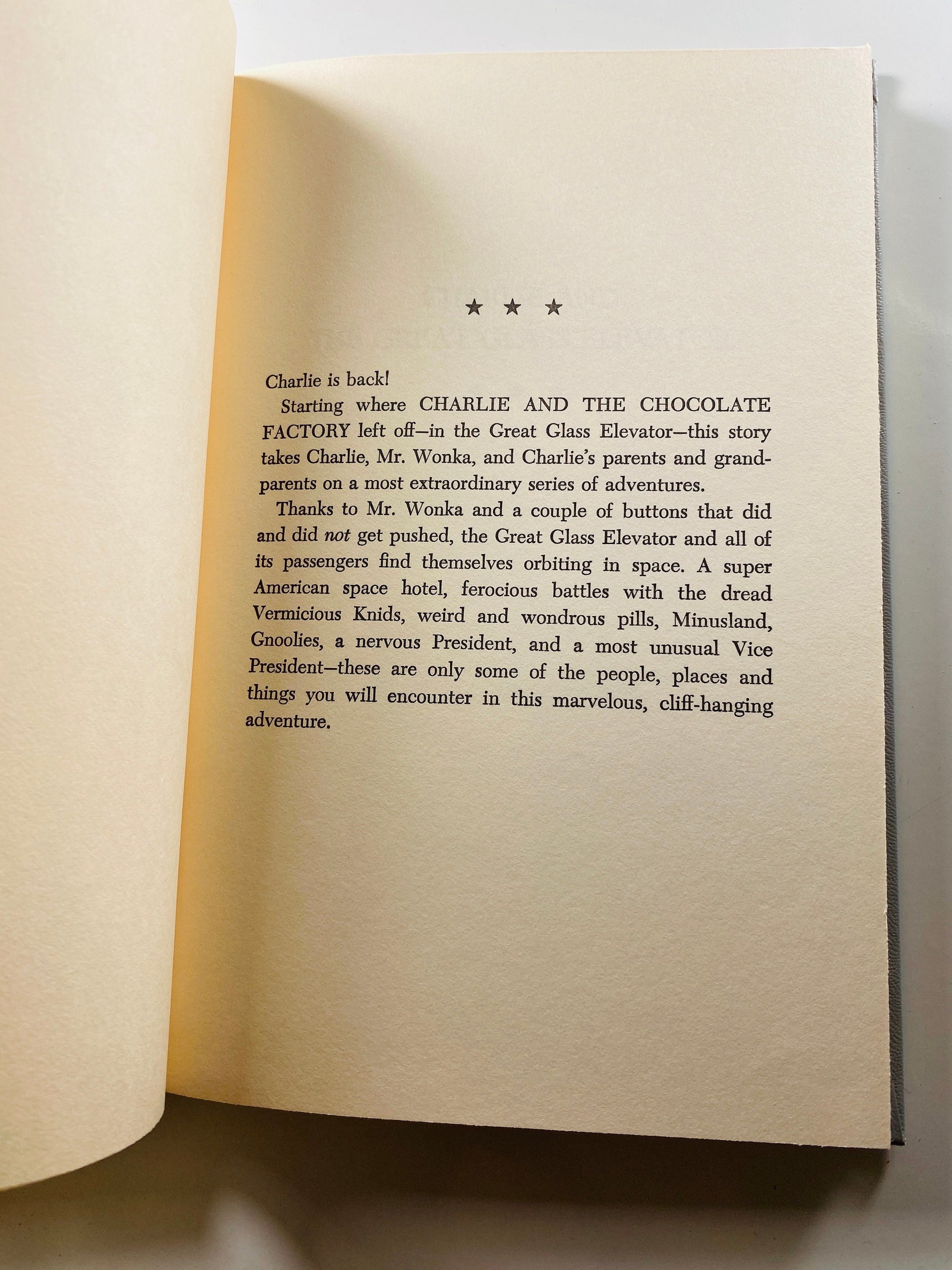 Charlie and the Great Glass Elevator by Roald Dahl. EARLY PRINTING vintage book circa 1972 Collector gift!