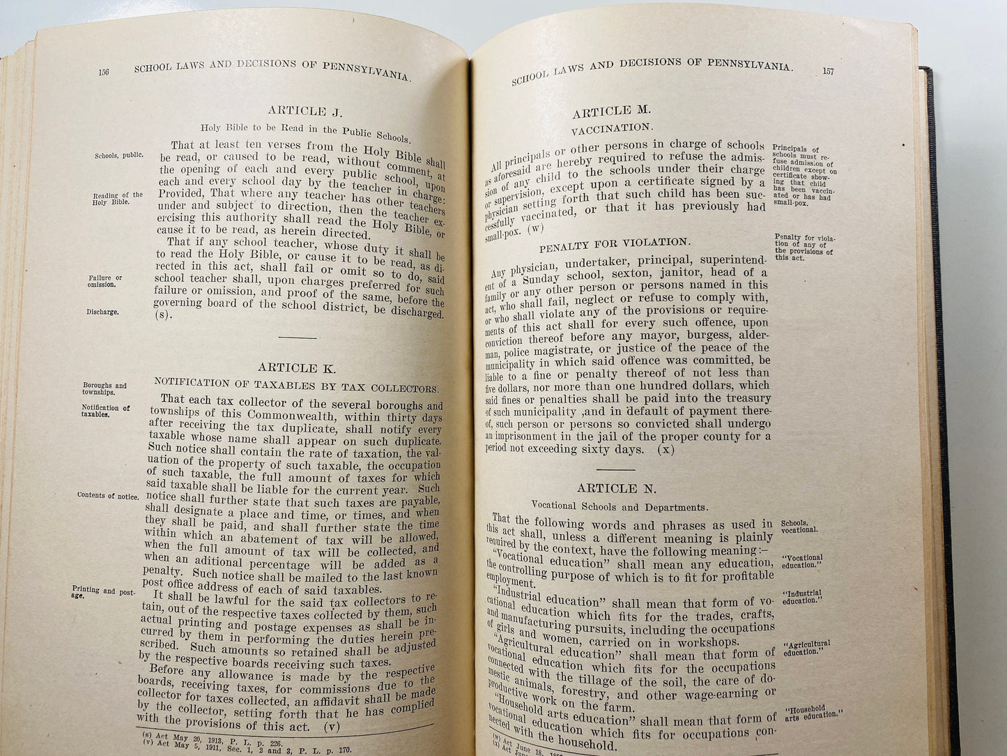 Antique Pennsylvania Public School Laws book circa 1913 by Nathan Schaeffer FIRST EDITION Beautiful vintage book decor history
