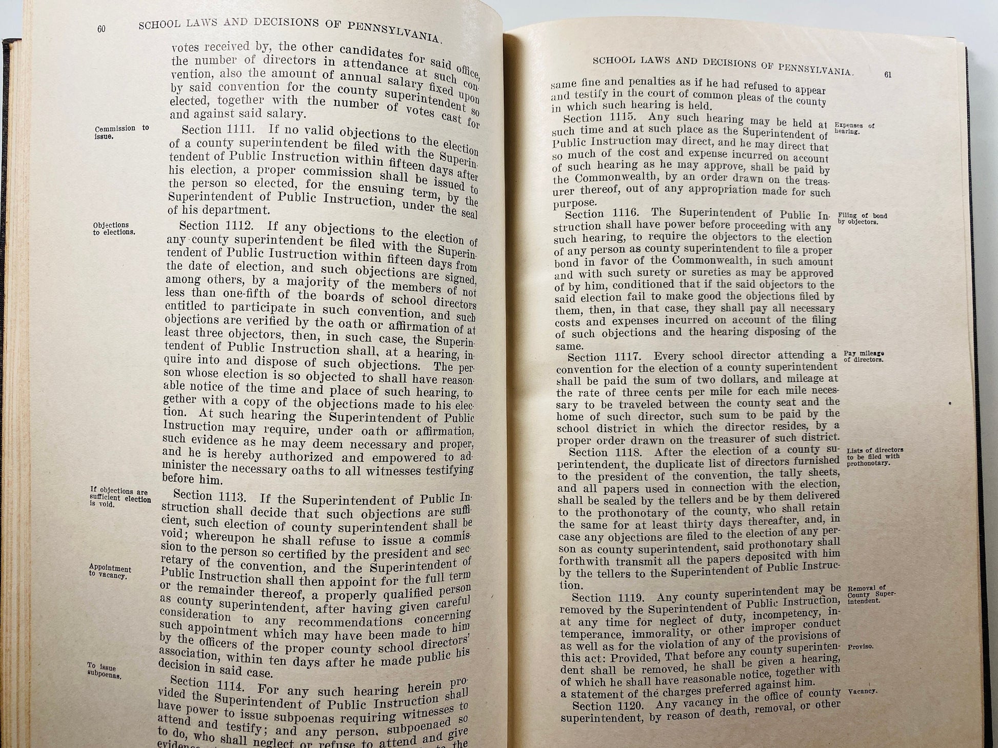 Antique Pennsylvania Public School Laws book circa 1913 by Nathan Schaeffer FIRST EDITION Beautiful vintage book decor history