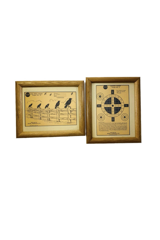 Genuine 1930 Sears Roebuck framed JC Higgins paper sighter targets vintage art decor Father’s Day gift home office man cave