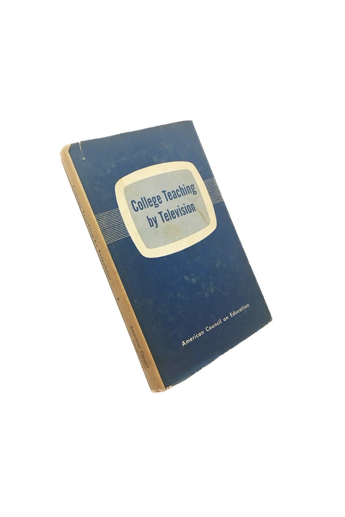 College Teaching By Television. FIRST EDITION vintage book circa 1958. John Adams. American Council on Education lover gift teacher