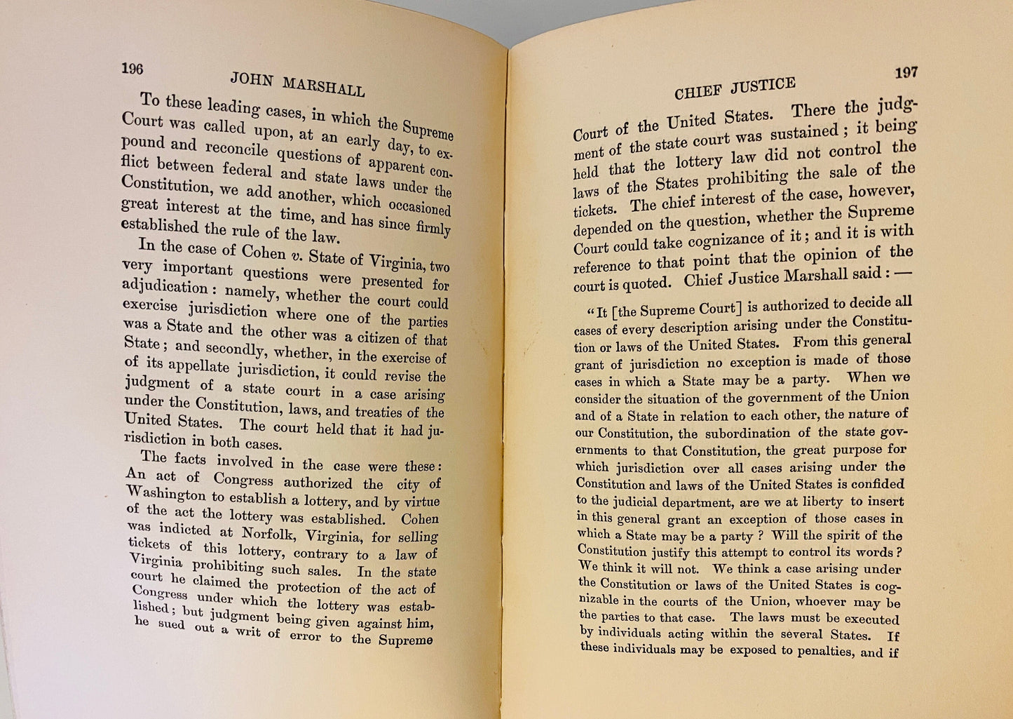 John Marshall ANTIQUE biography, speeches and correspondence by Allan Margruder circa 1898 Vintage book gift Chief Justice Supreme Court