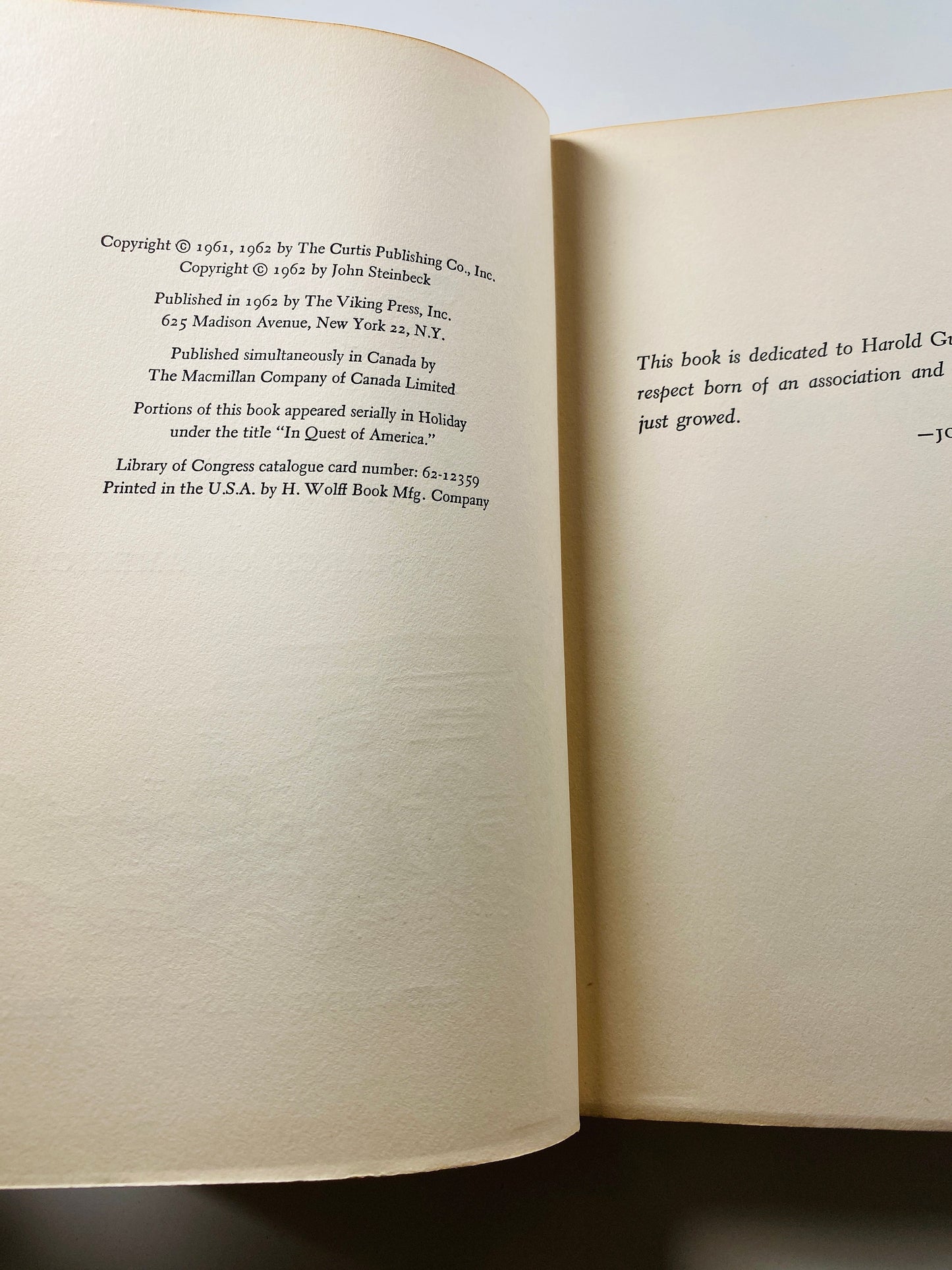 Travels with Charley by John Steinbeck EARLY PRINTING vintage book circa 1962 Story of a man and his dog on a journey Gift for Dog Mom Dad