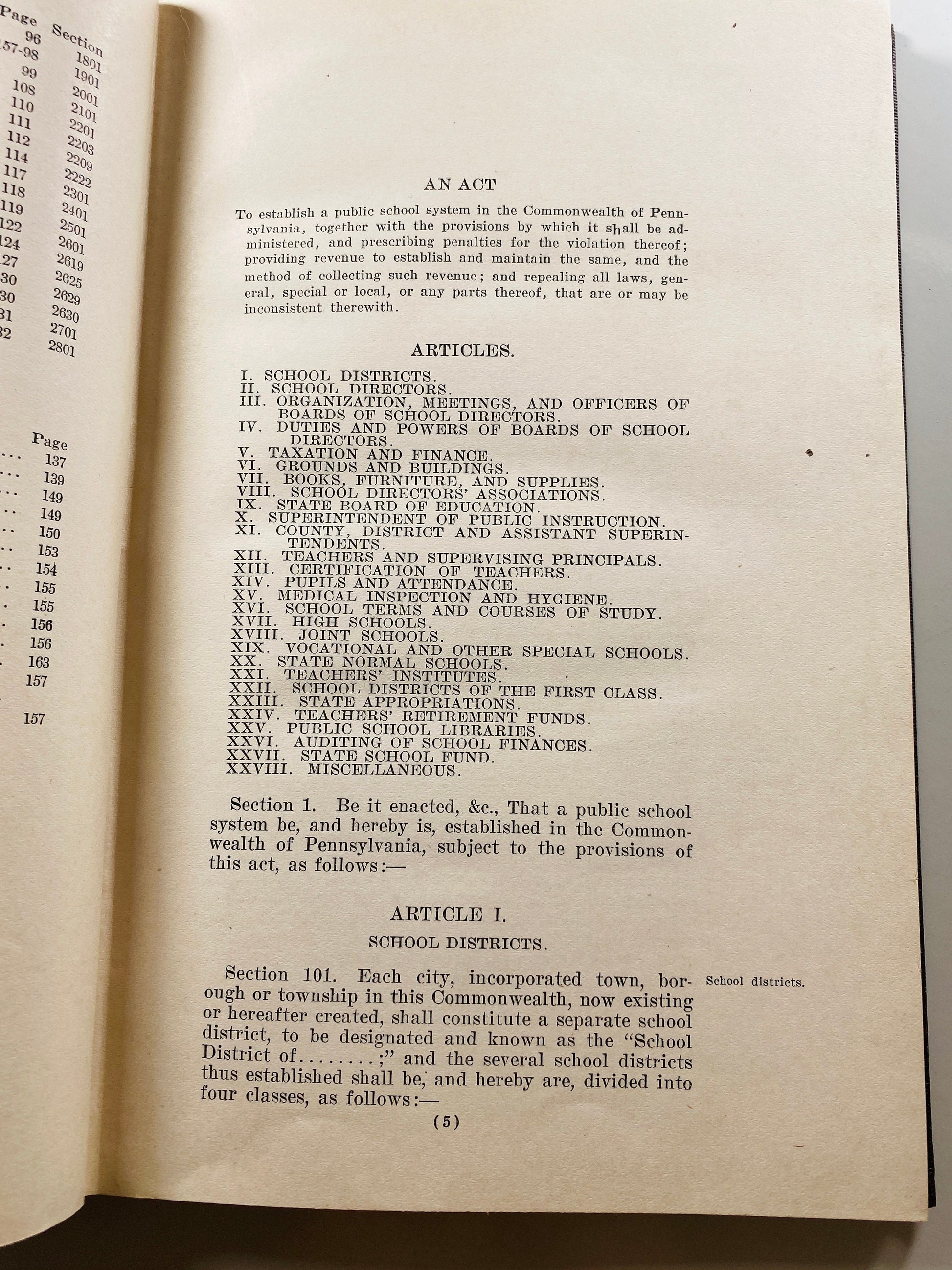 Antique Pennsylvania Public School Laws book circa 1913 by Nathan Schaeffer FIRST EDITION Beautiful vintage book decor history