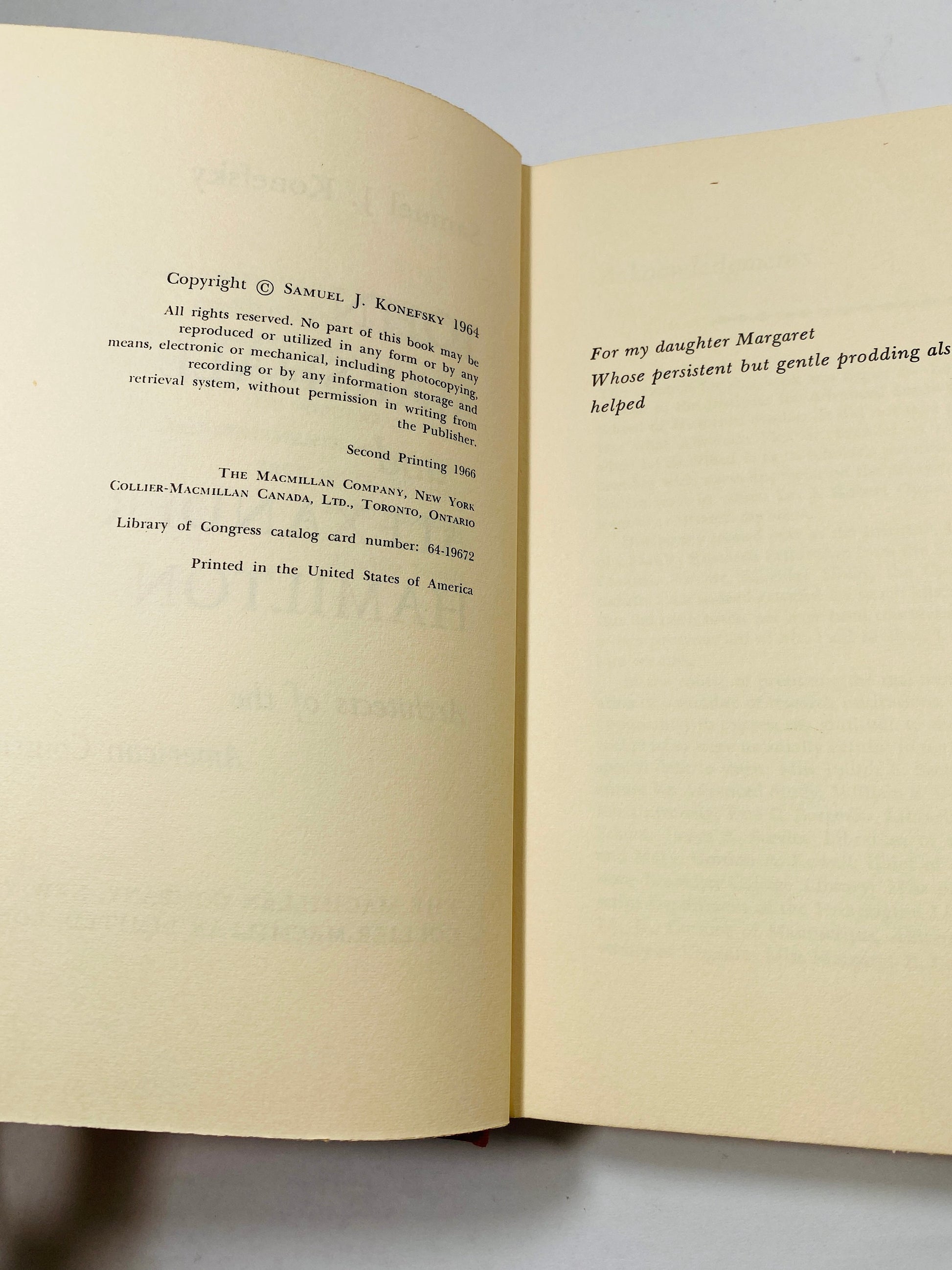 John Marshall and Alexander Hamilton FIRST EDITION vintage book about the American Constitution by Samuel Konefsky circa 1972 history gift