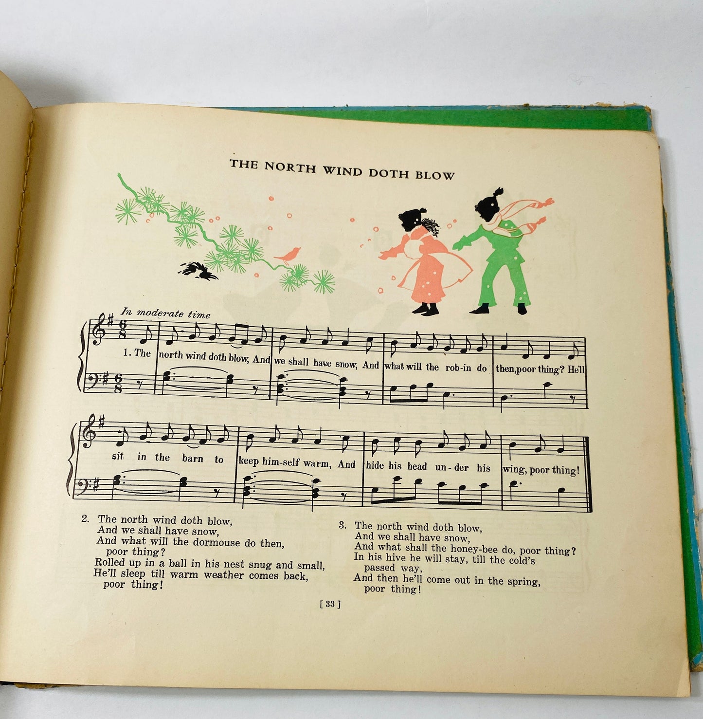 Songs with Music Kindergarten Music Hour Vintage children's book circa 1935 edited by Mary Nancy Graham