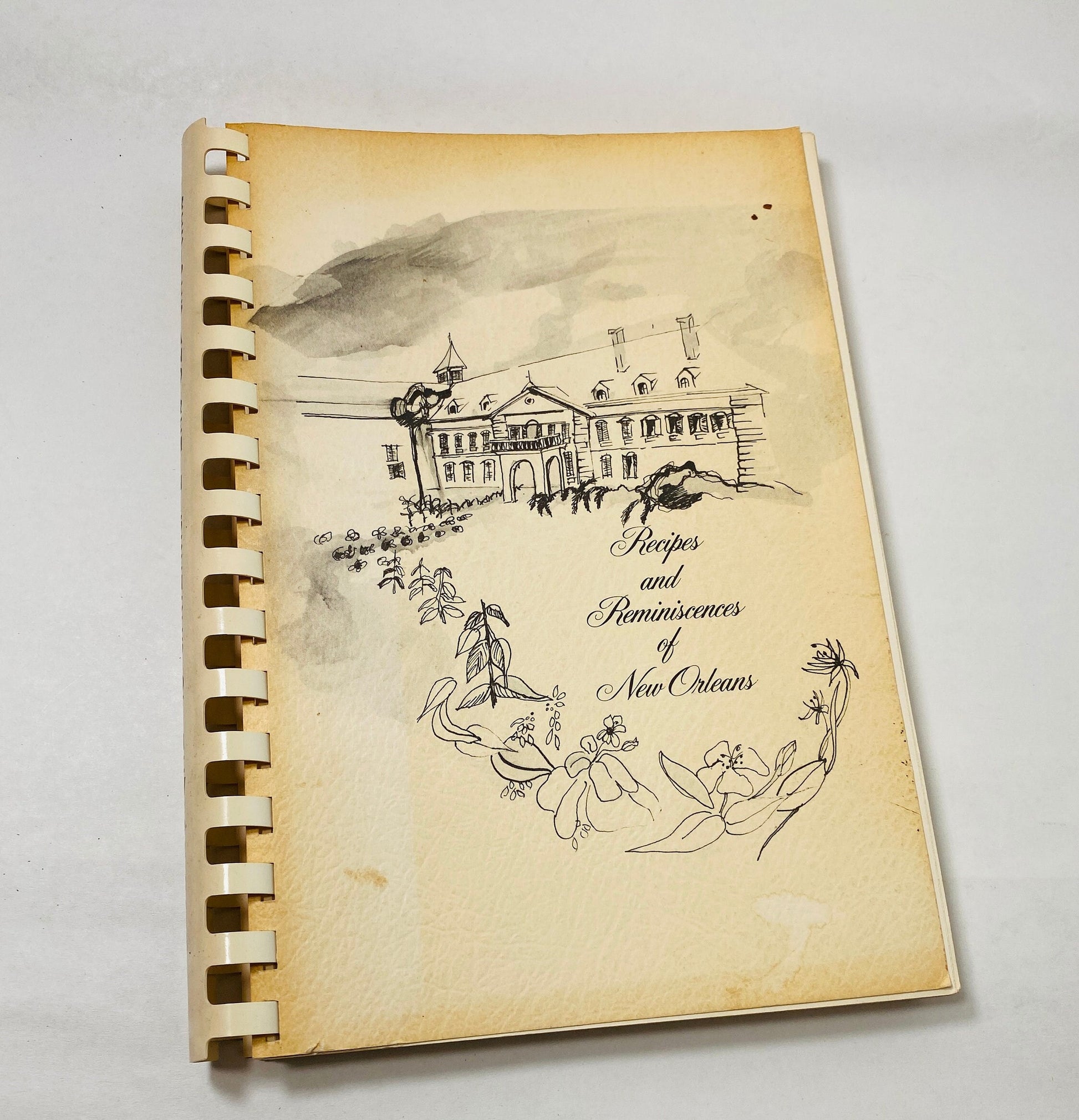 SIGNED New Orleans Recipes and Reminiscences vintage spiral cookbook circa 1976 autographed by Miss USA Barbara Peterson Ursuline Convent