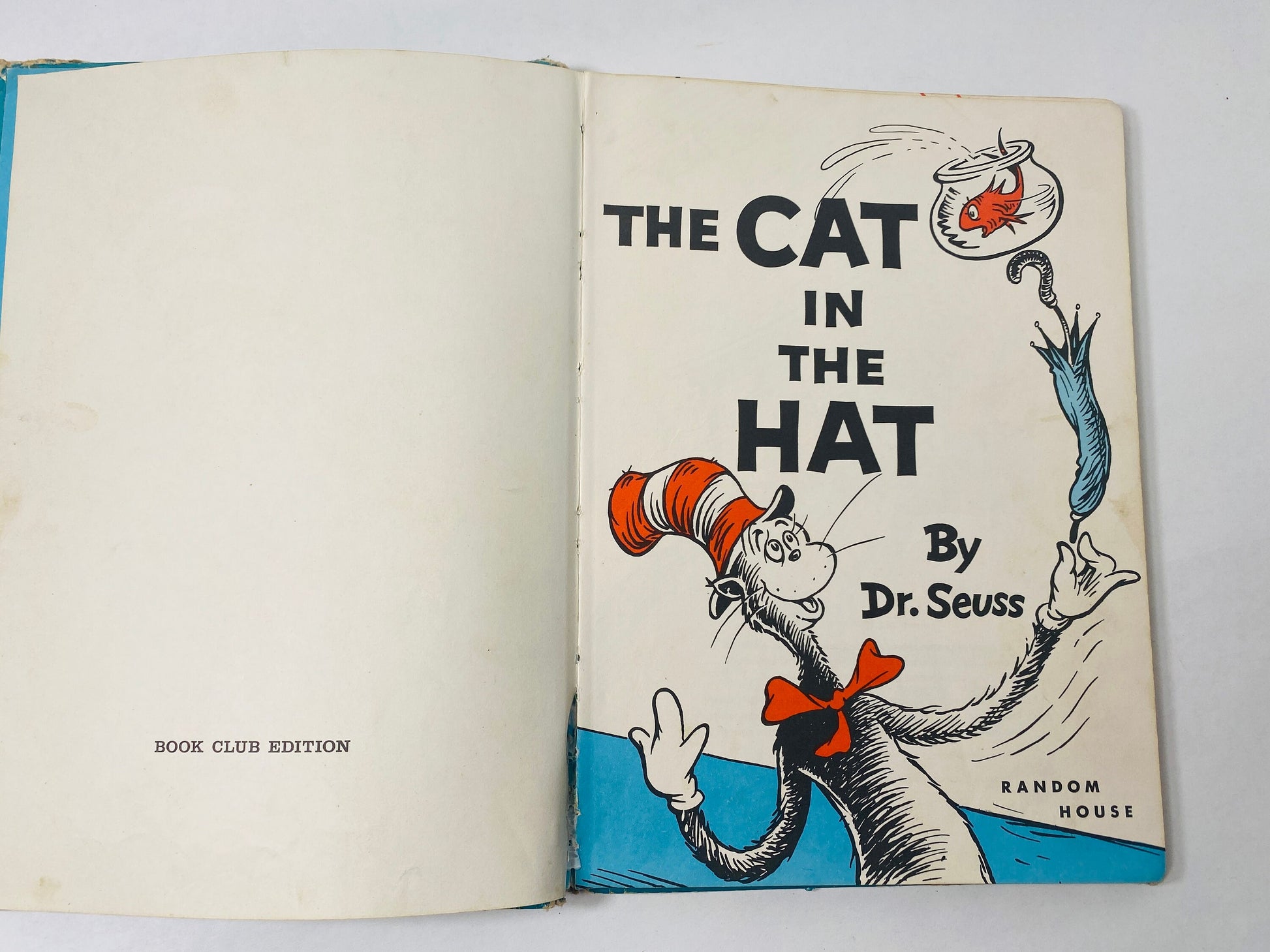 Cat in the Hat by Dr Seuss Book Vintage book EARLY PRINTING circa 1957.