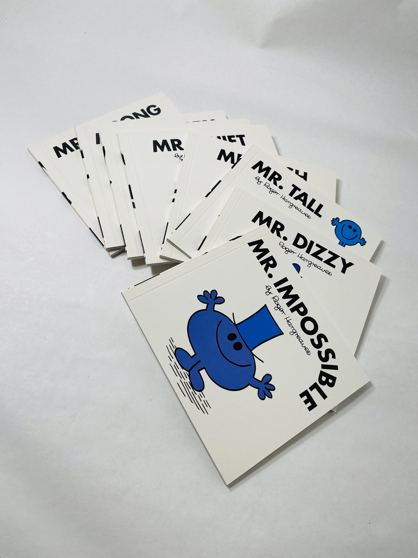 Mr. Lazy Mr Men vintage paperback books by Roger Hargreaves circa 1990 Children's books. Christmas stocking stuffer Impossible Dizzy Tall