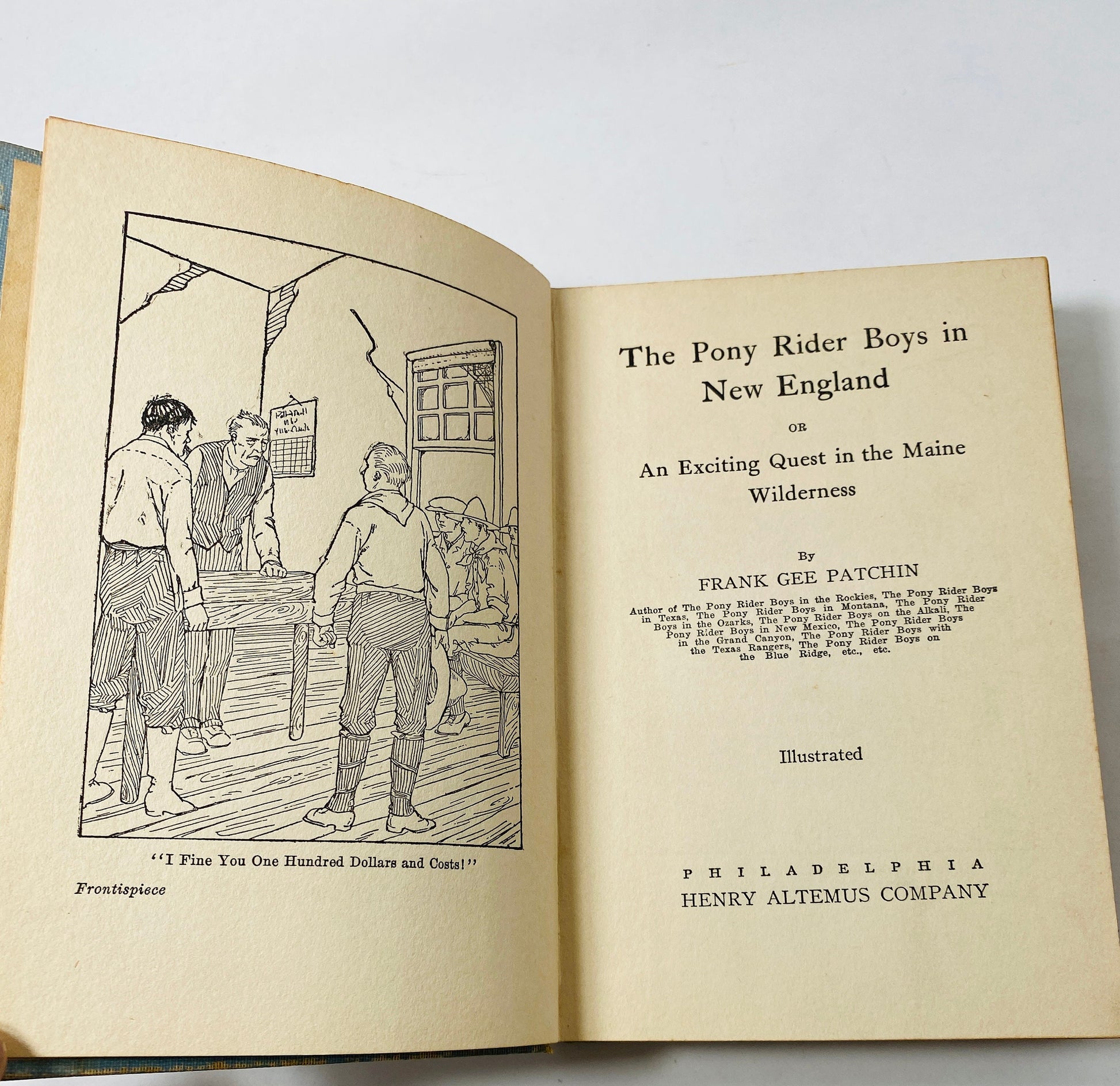 1924 Antique Pony Rider Boys in New England book by Frank Gee Patchin Vintage book Saalfield Publishing Company Cowboy western