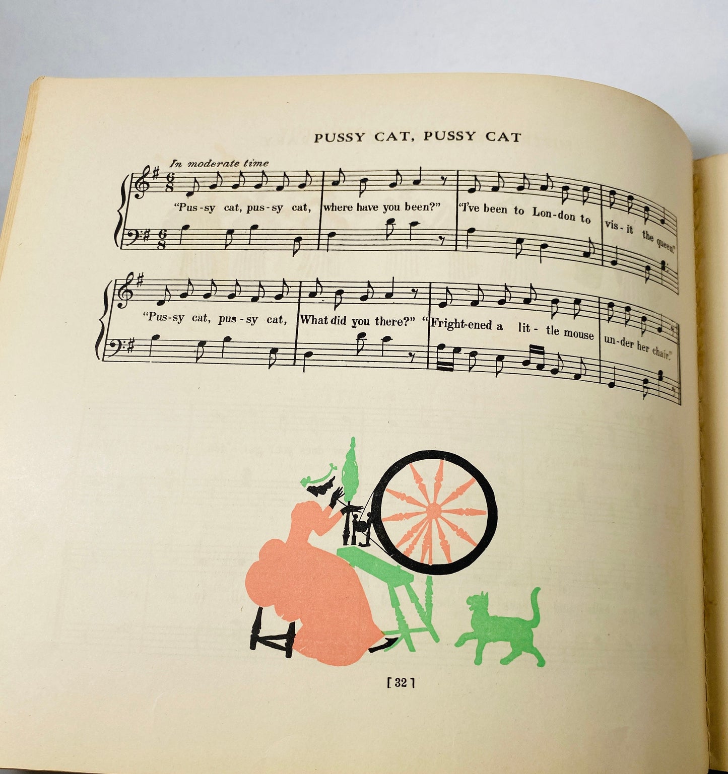 Songs with Music Kindergarten Music Hour Vintage children's book circa 1935 edited by Mary Nancy Graham