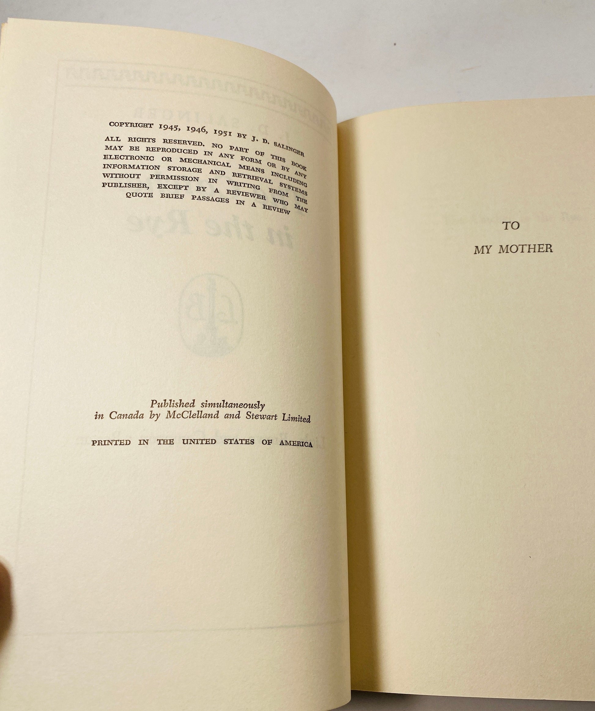Catcher in the Rye EARLY Printing by JD Salinger vintage book circa 1951 BCE Teenage angst alienation Holden Caulfield gift