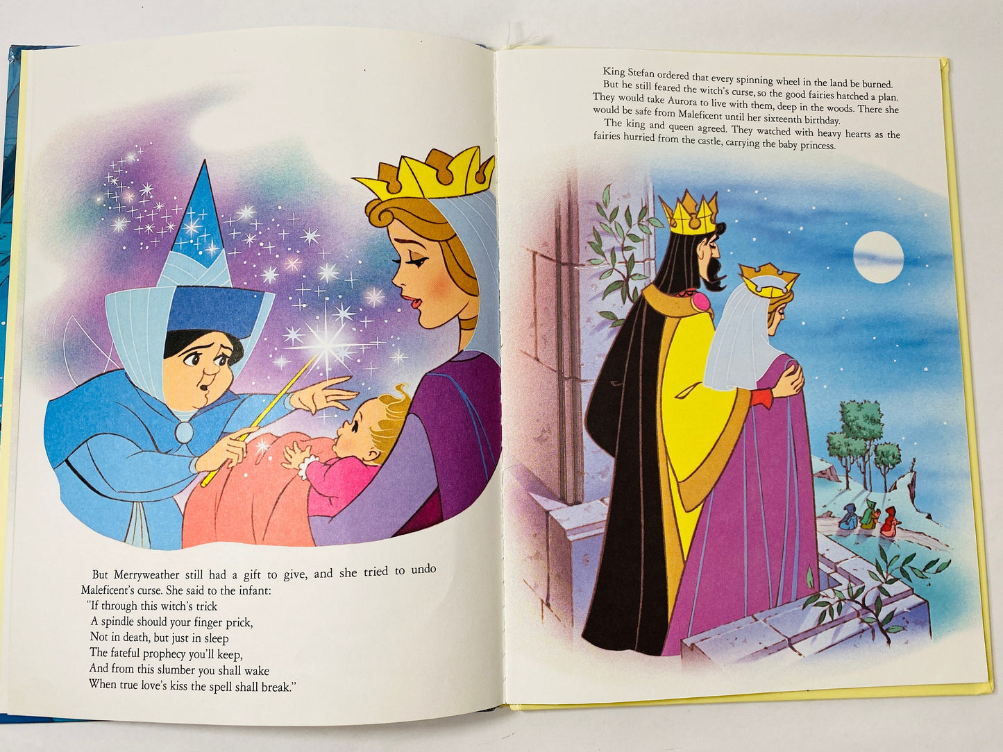 SLeeping Beauty large vintage FIRST EDITION book circa 1986 Walt Disney movie studio pictures golden book