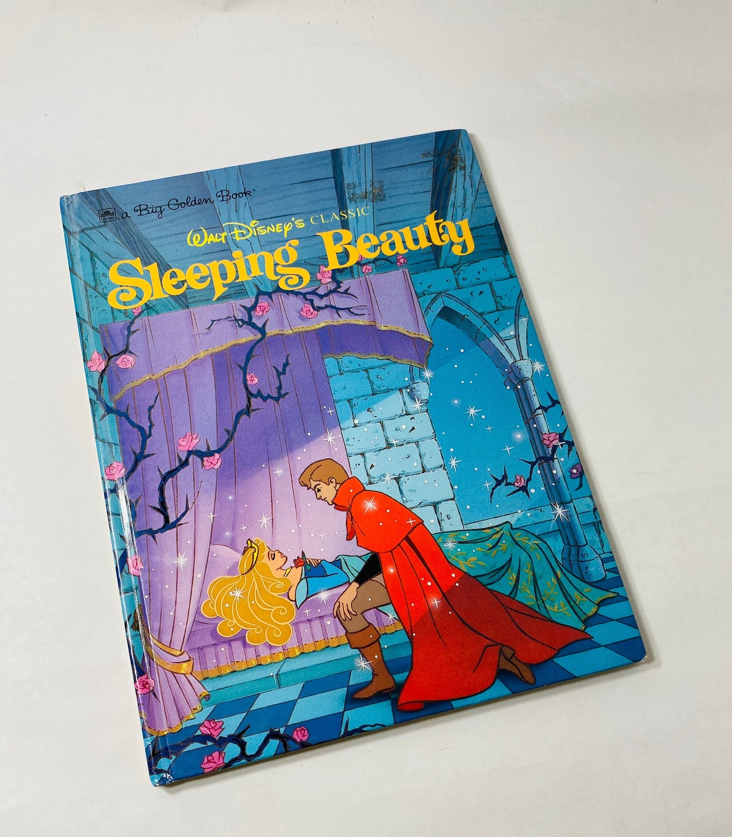 SLeeping Beauty large vintage FIRST EDITION book circa 1986 Walt Disney movie studio pictures golden book