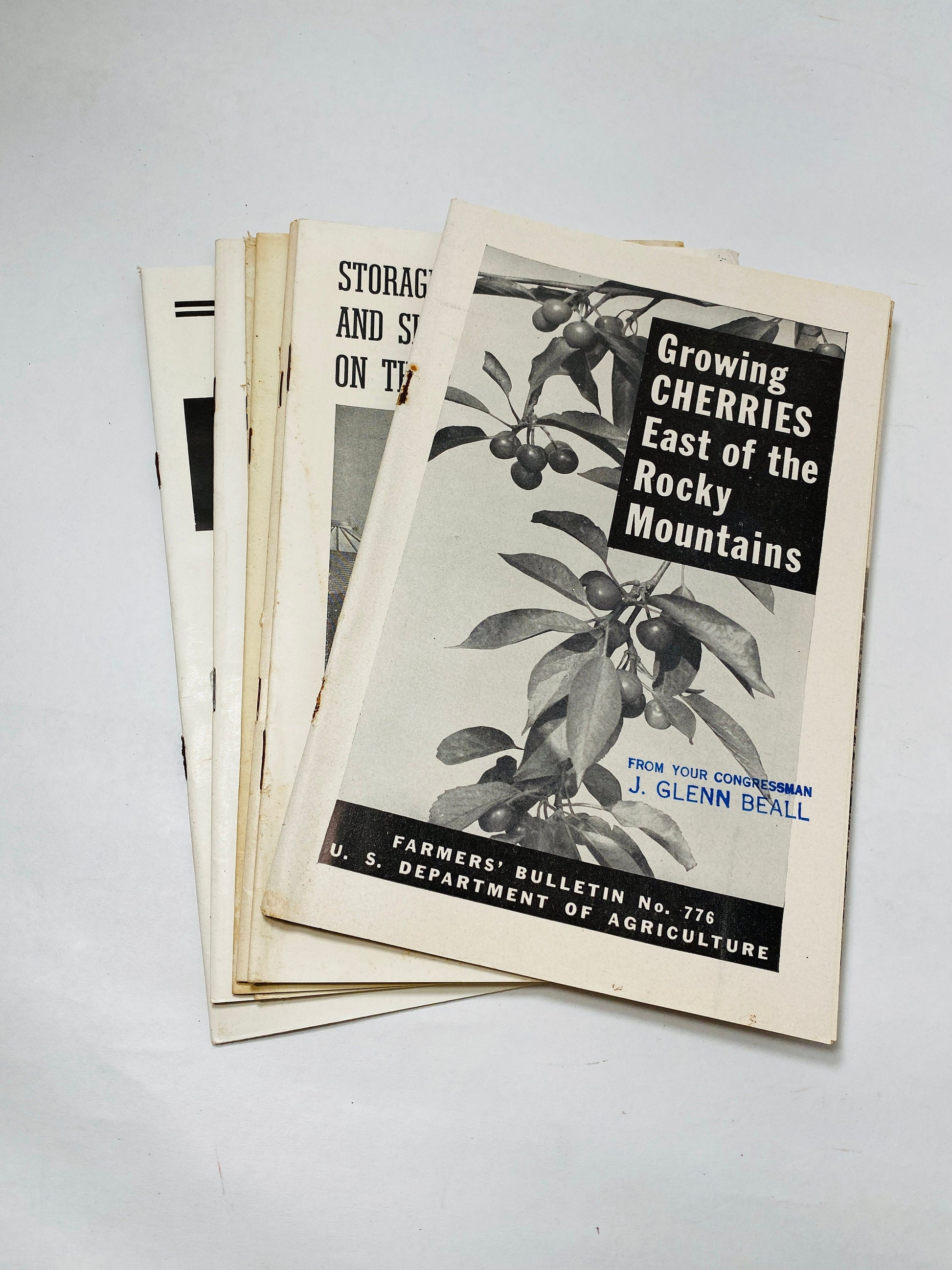 1940s Vintage Agriculture Department farm booklets cherries raspberries corn soybeans peach pear blackberries peanuts homestead